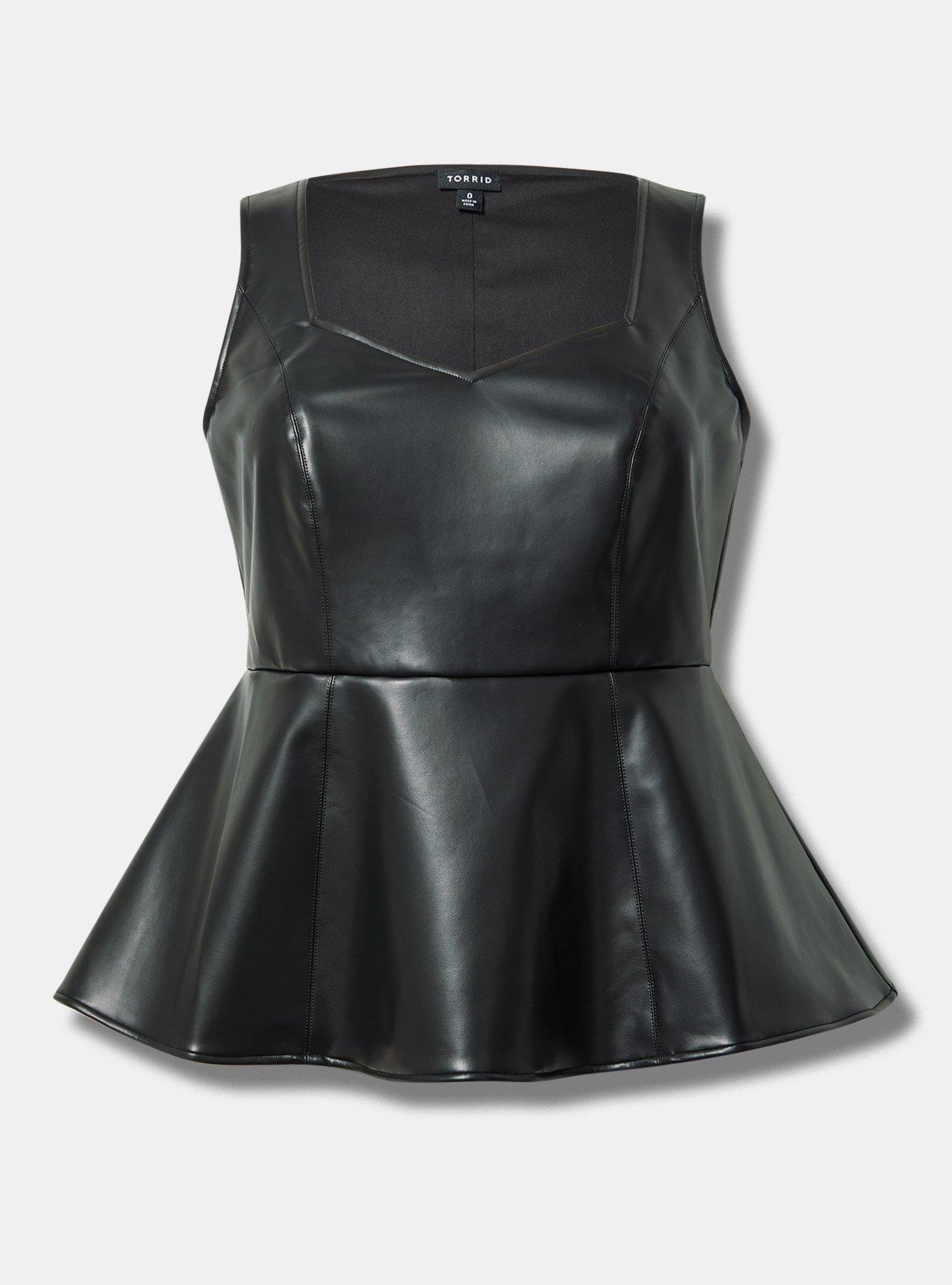 black faux leather peplum dress Kalsta Faux Leather Peplum Jacket main image 1
