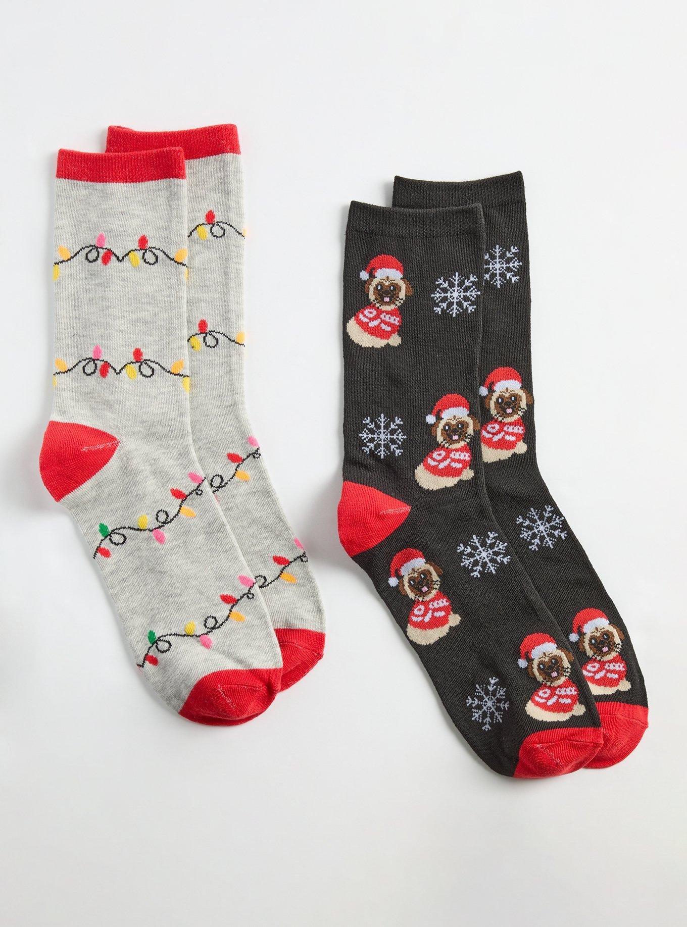 2 Pack Holiday Crew Socks