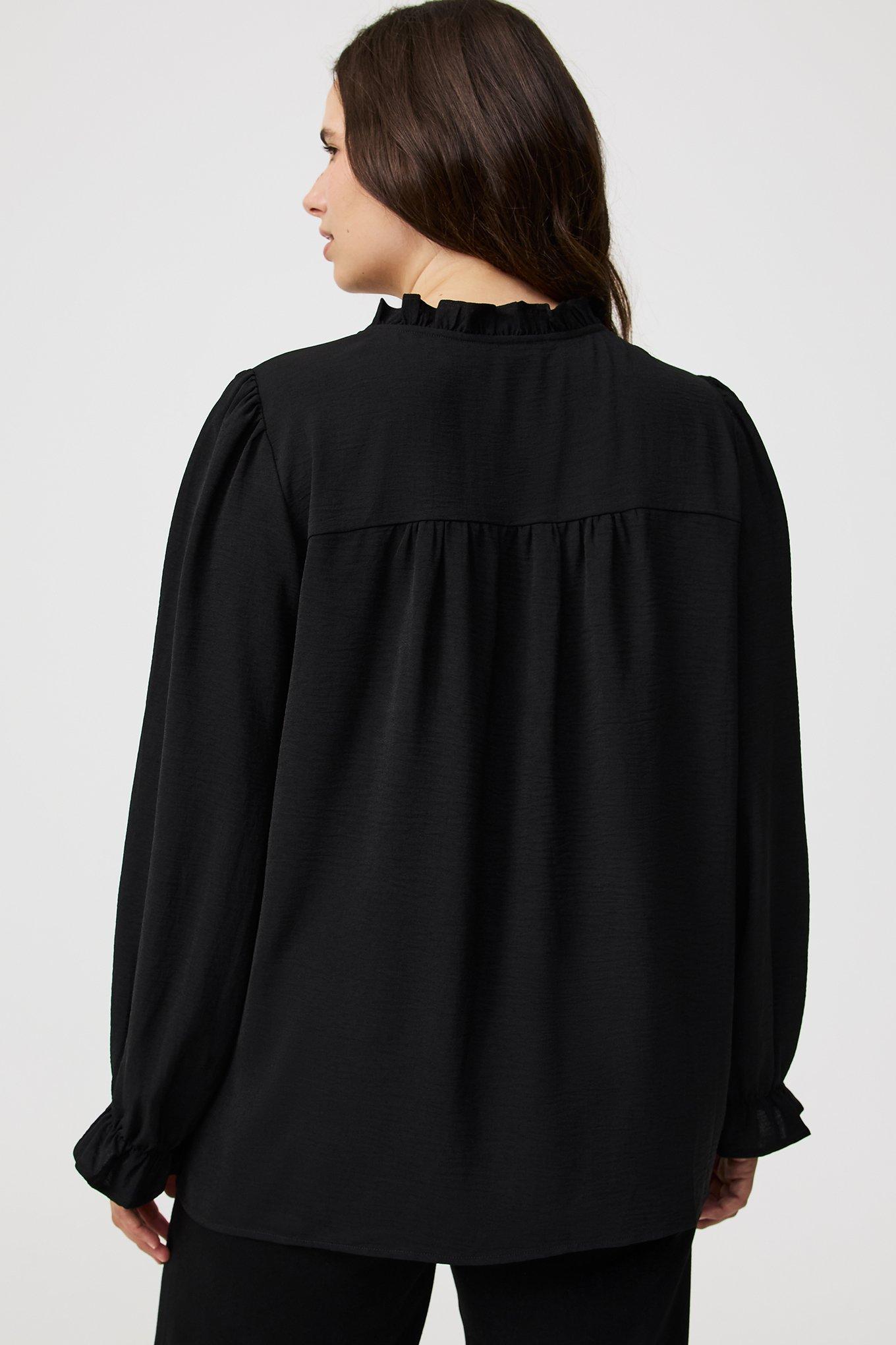 Peasant-Sleeve Pintuck Blouse
