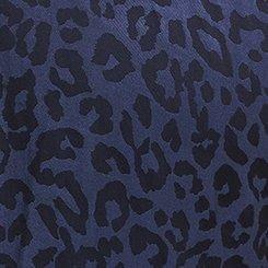 Satin Jacquard Short Sleeve Pleated Top, NAVY, swatch