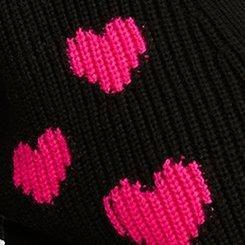 Drop Shoulder Cardigan , HEARTS BLACK, swatch