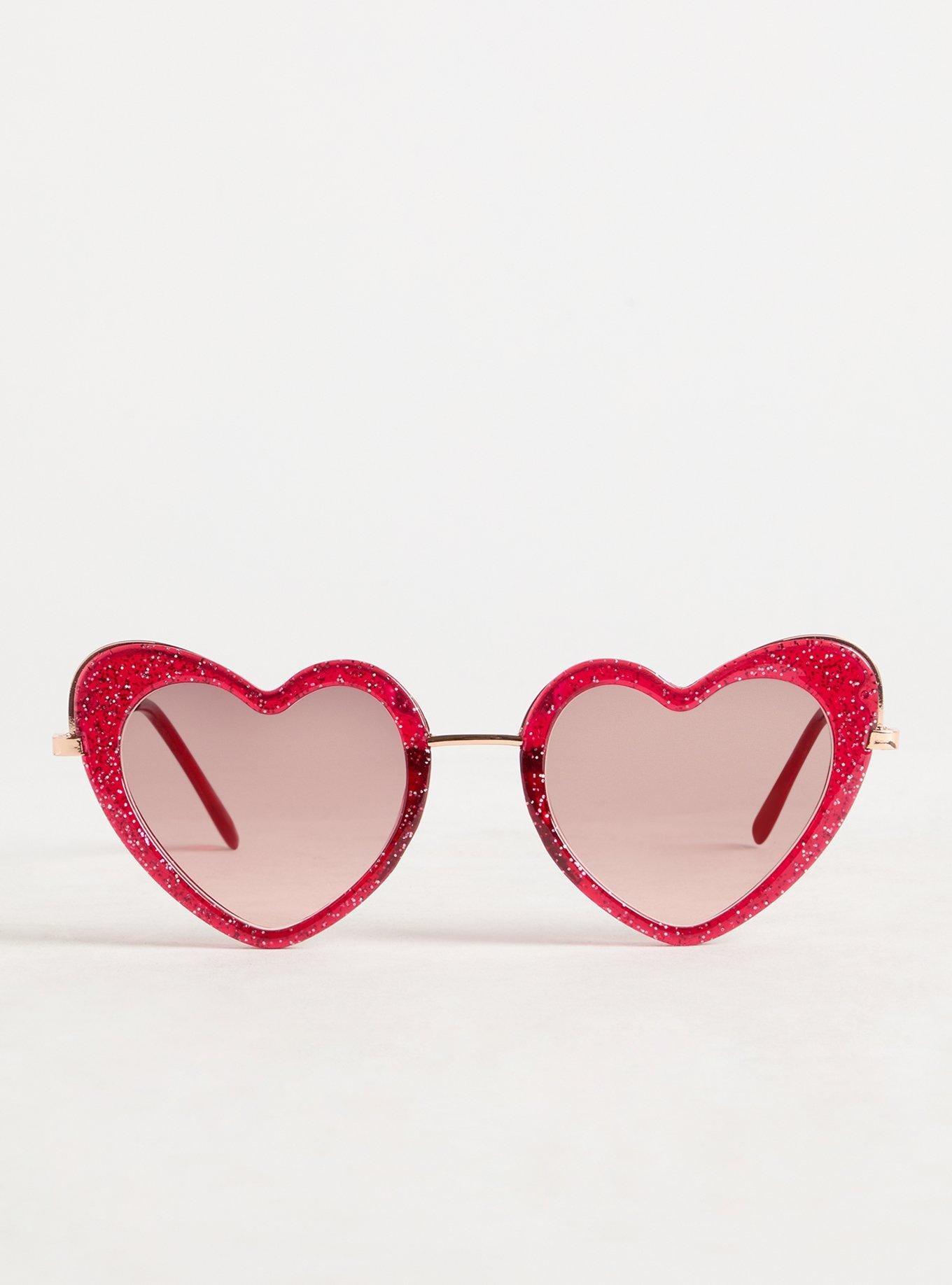 Heart Glitter Cateye Sunglasses