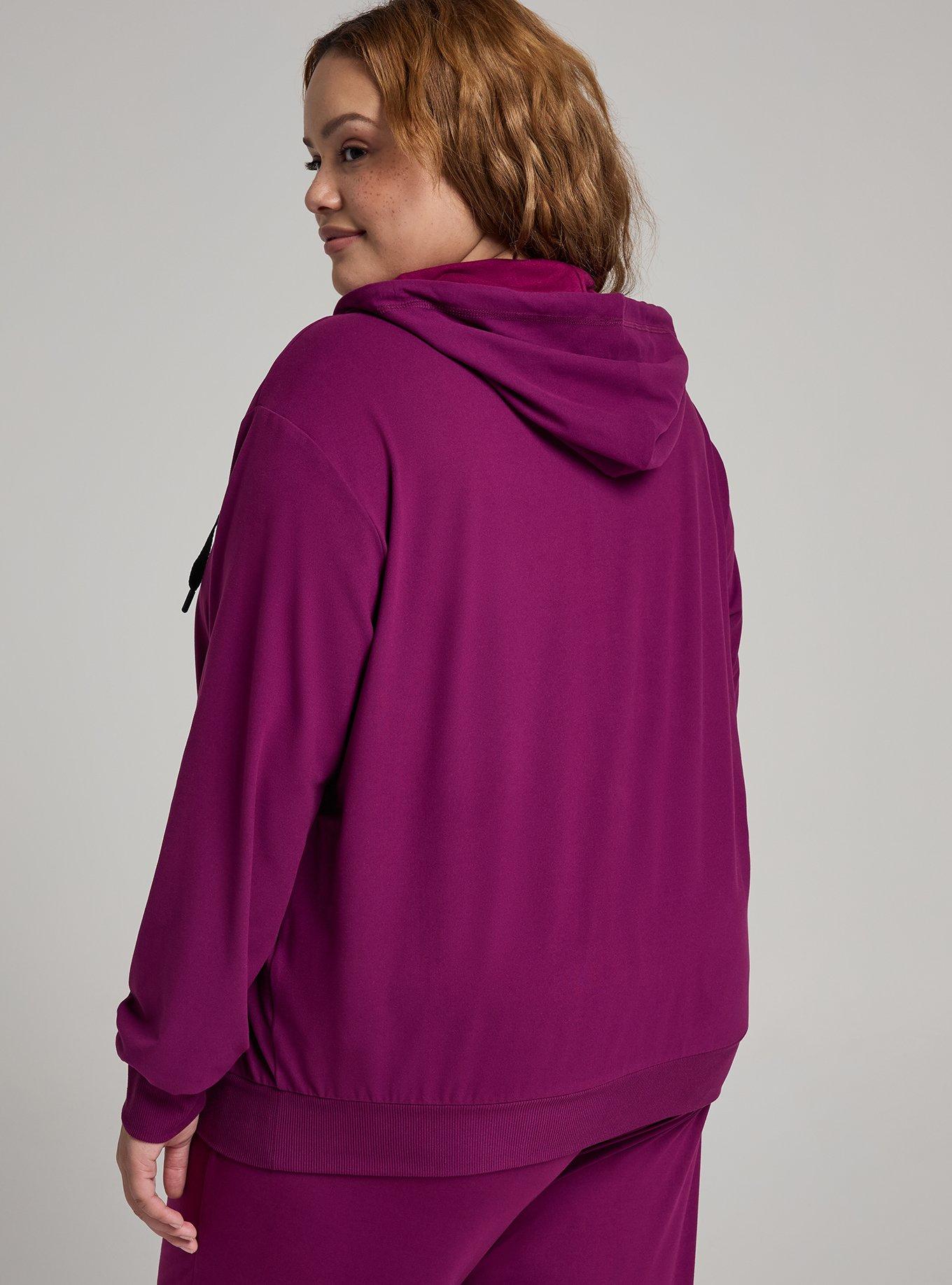 TRU Super Soft Performance Jersey Full Zip Active Hoodie, PLUM CASPIA, alternate