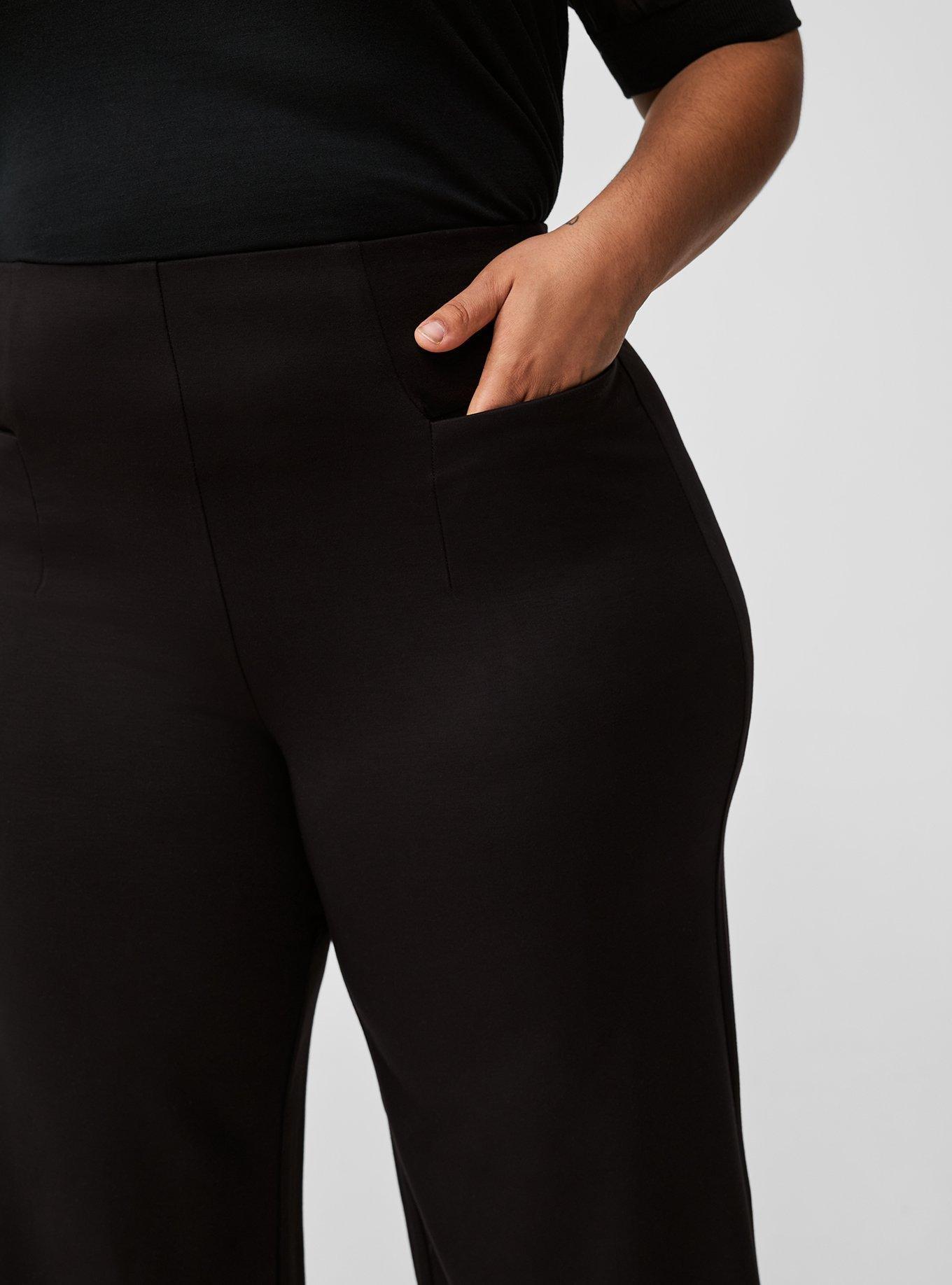 Lightweight Ponte Wide Leg Pull On Pant 