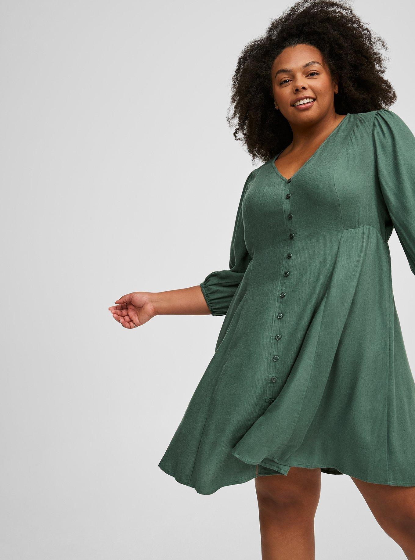 Button Front Skater Mini Dress