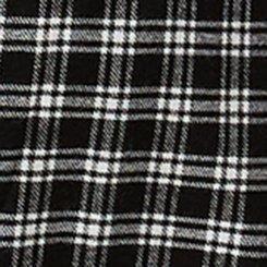 Plus Size Button Front Skater Mini Dress, HAYDEN PLAID DEEP BLACK, swatch