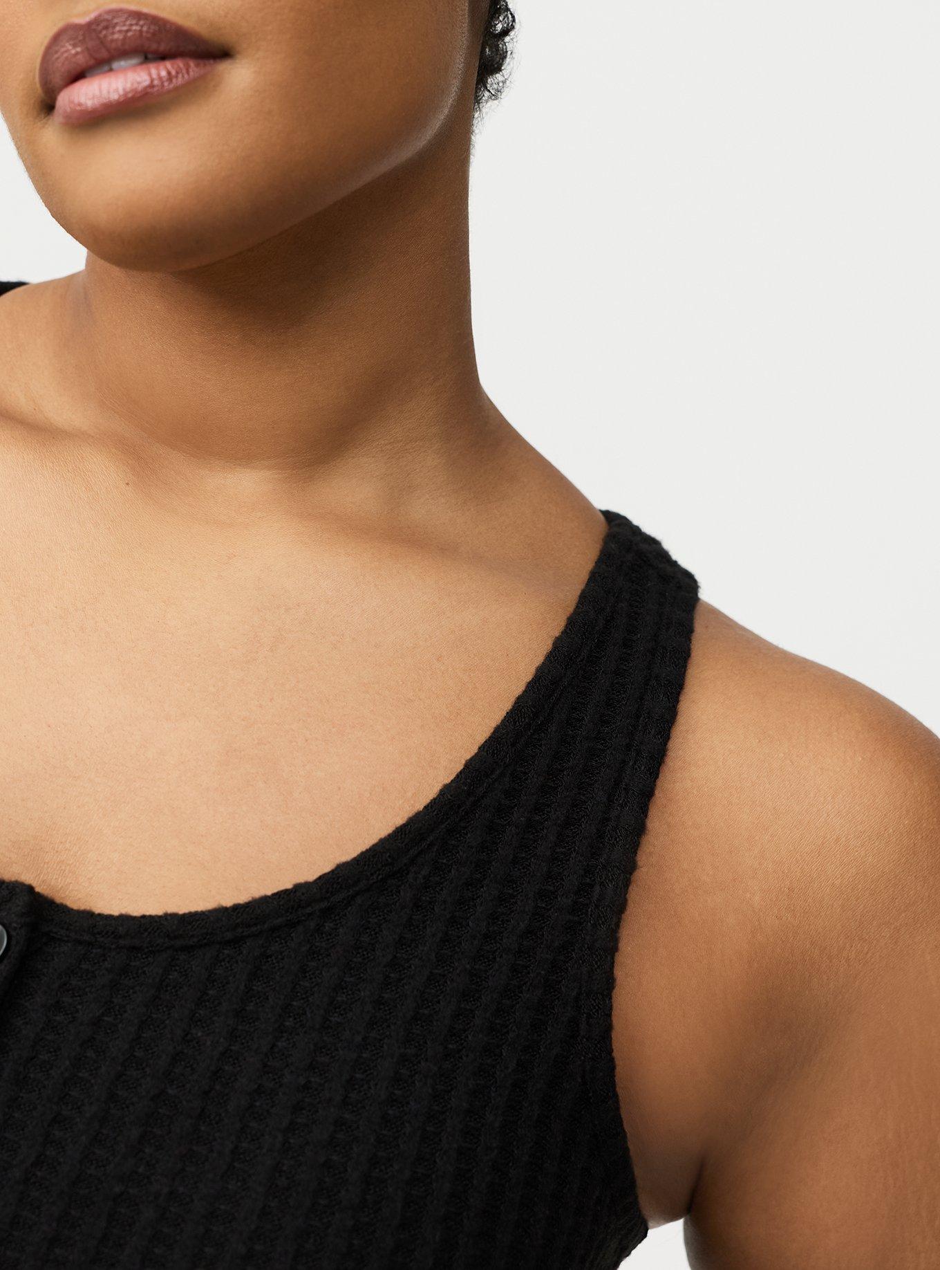 Super Soft Plush Henley Lounge Tank