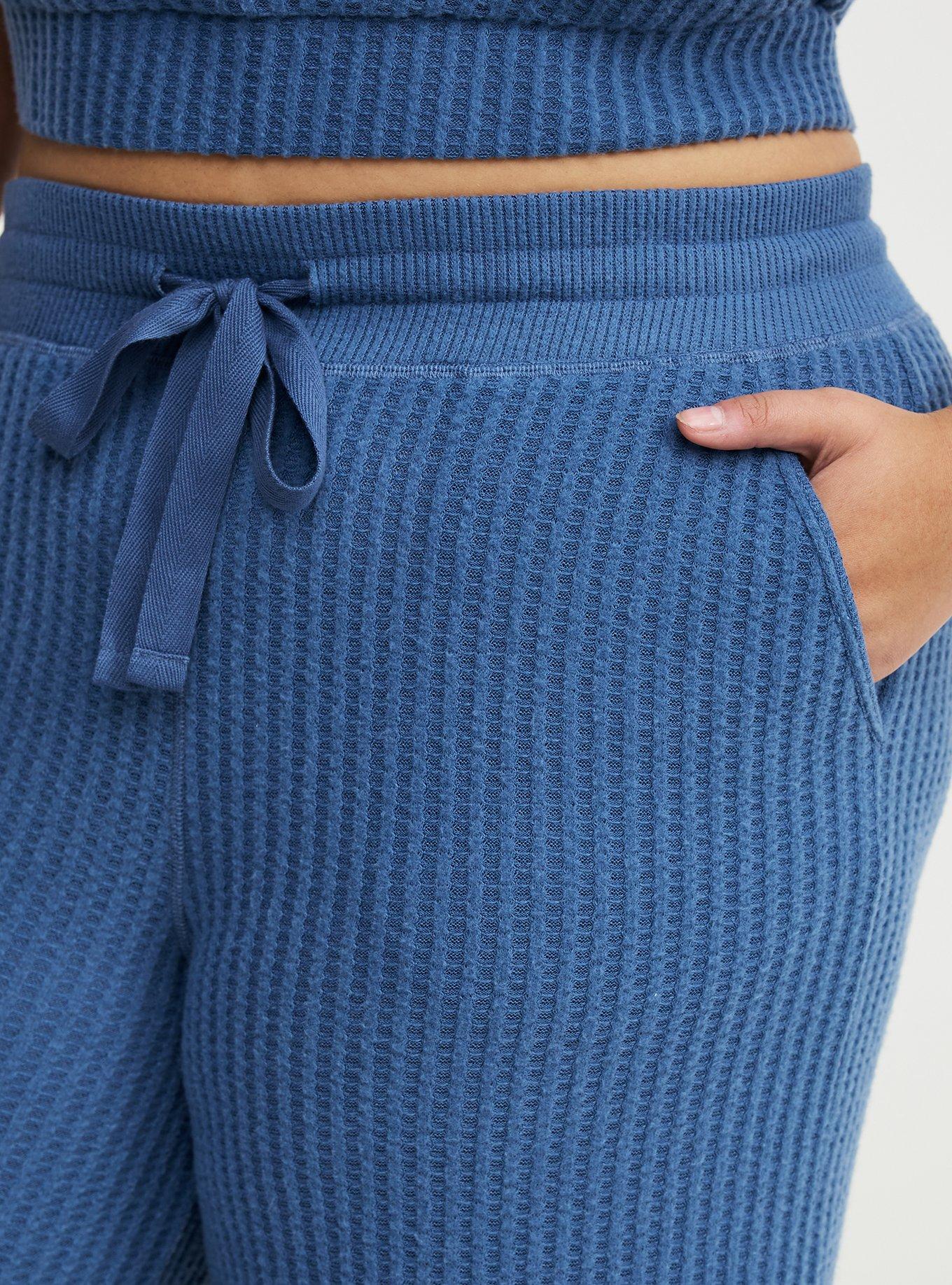 Super Soft Plush Waffle Wide-Leg Lounge Pant, BLUE HORIZON, alternate