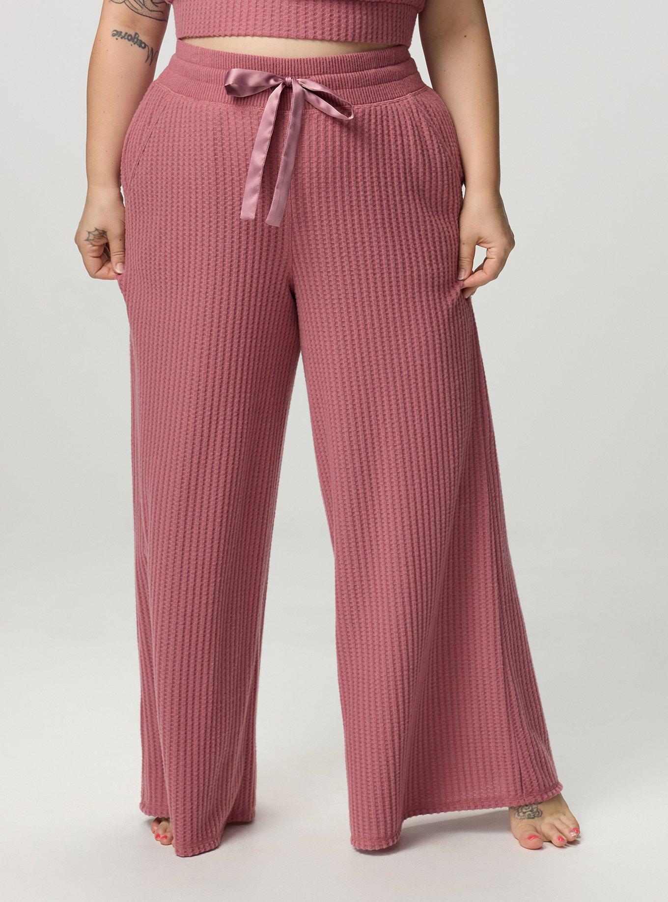 Super Soft Plush Waffle Wide-Leg Lounge Pant, MESA ROSE, alternate