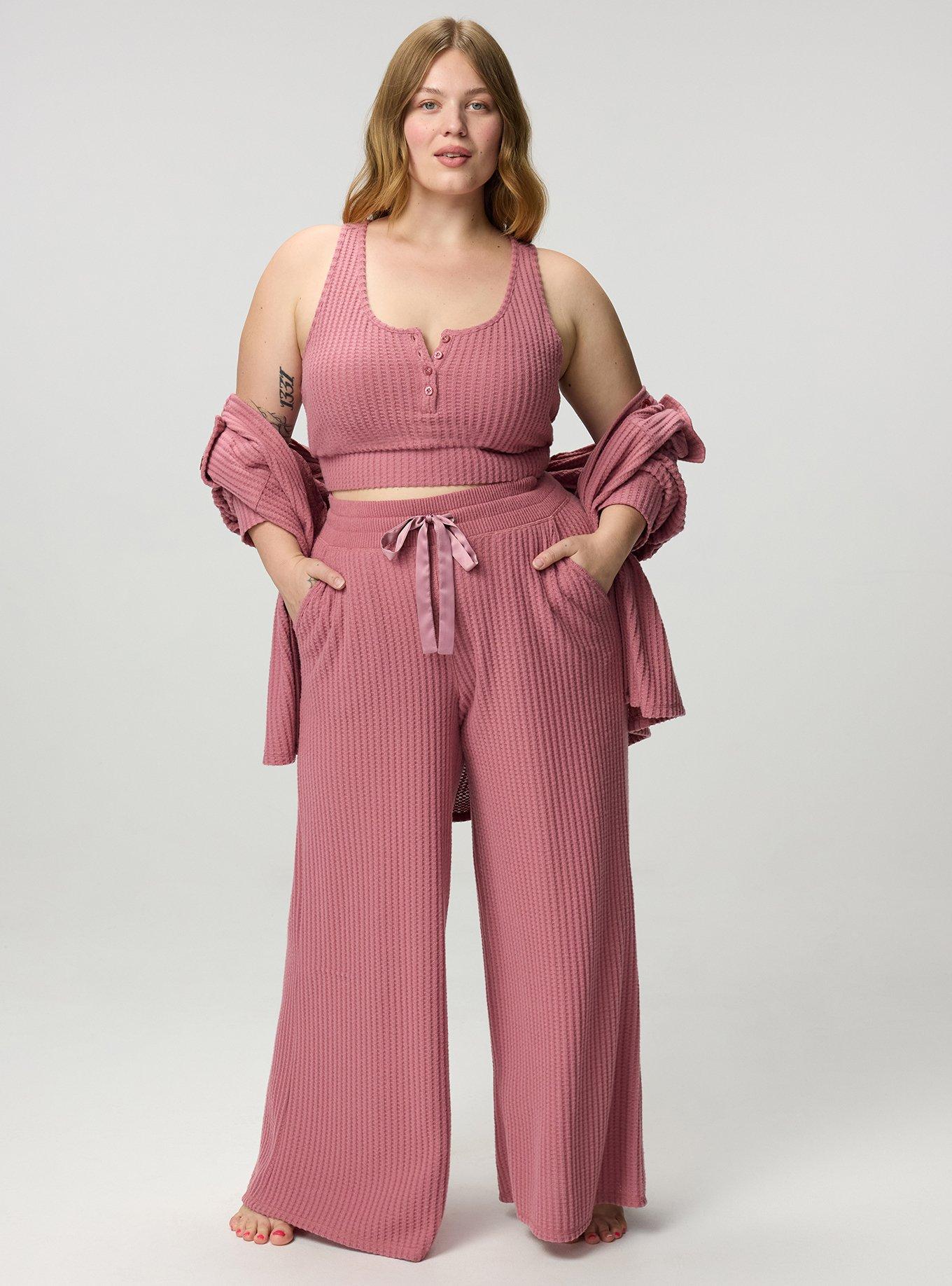 Super Soft Plush Waffle Wide-Leg Lounge Pant, MESA ROSE, alternate