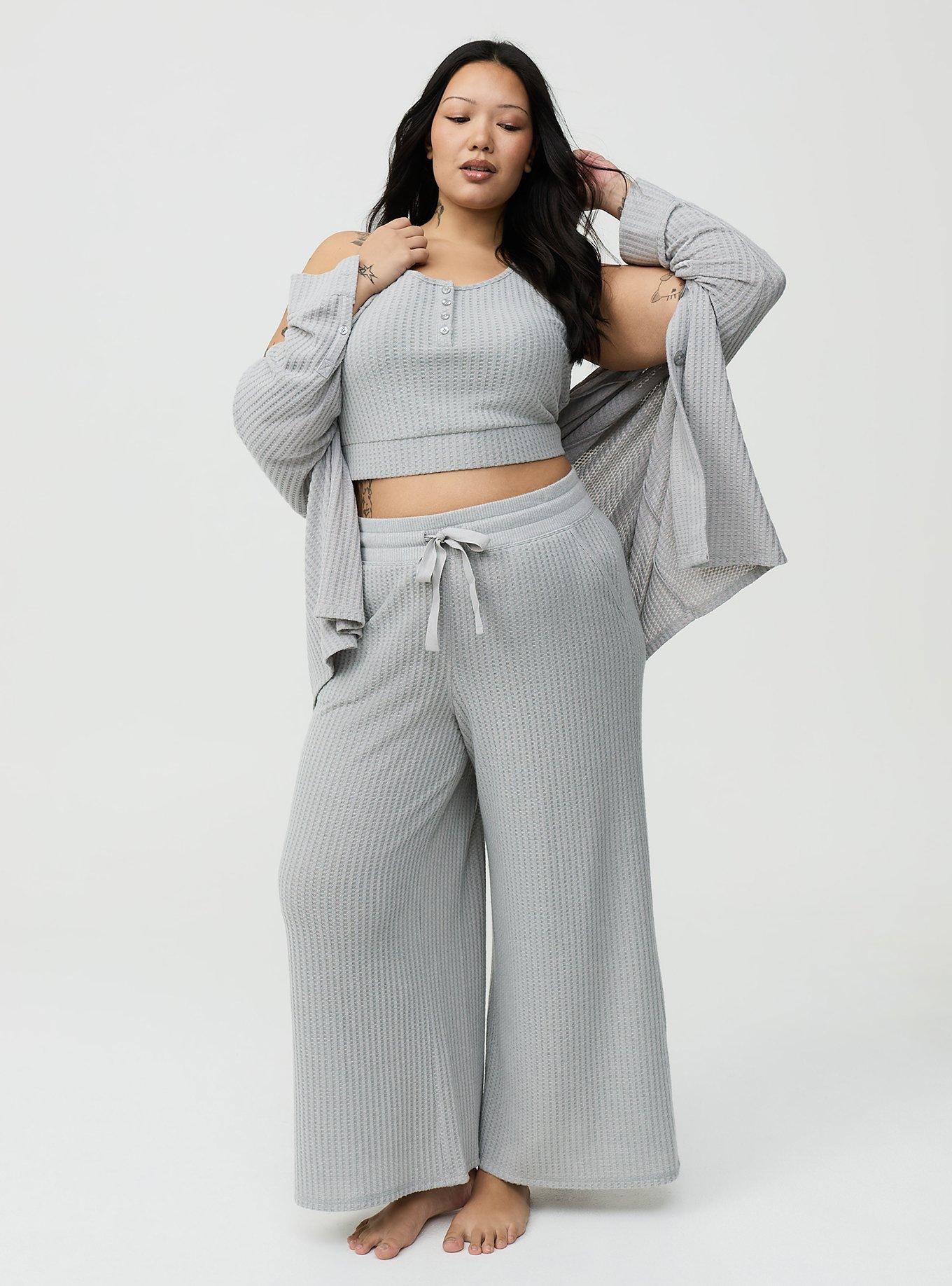 Plus Size - Super Soft Plush Waffle Wide-Leg Lounge Pant - Torrid