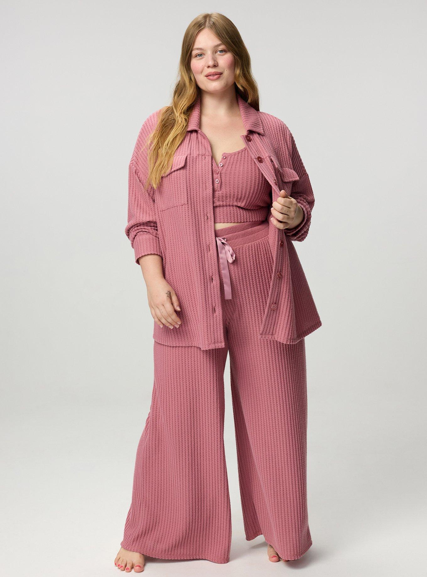 Super Soft Plush Waffle Oversized Lounge Shacket, MESA ROSE, alternate