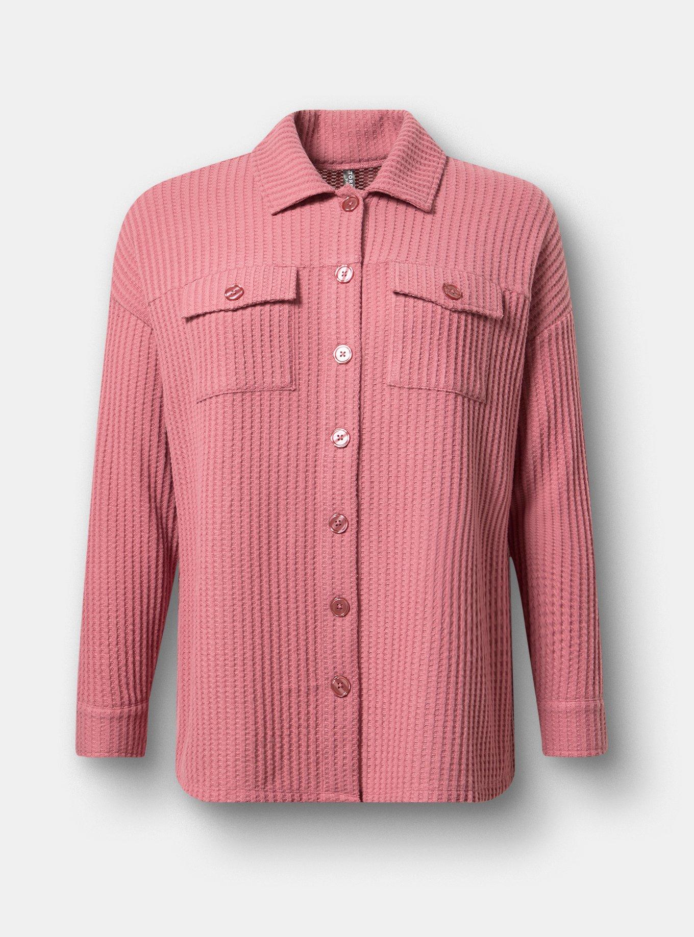 Super Soft Plush Waffle Oversized Lounge Shacket, MESA ROSE, hi-res