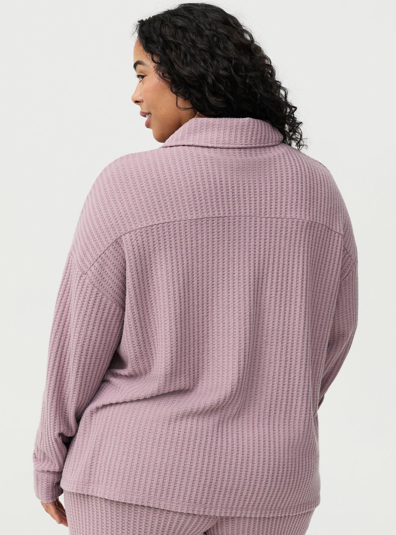 Super Soft Plush Waffle Oversized Lounge Shacket, TOADSTOOL, alternate