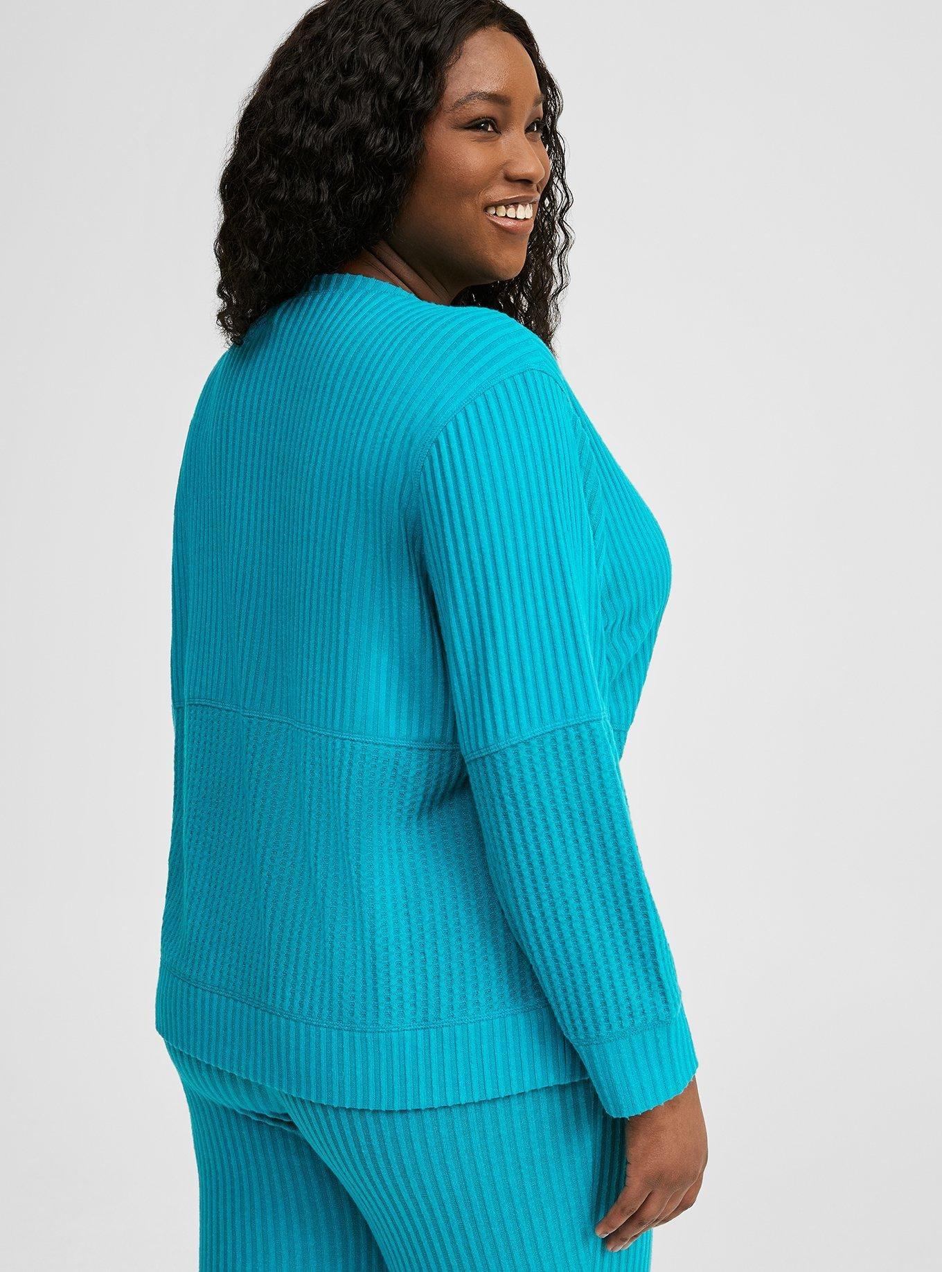 Super Soft Plush Rib Waffle Sweatshirt