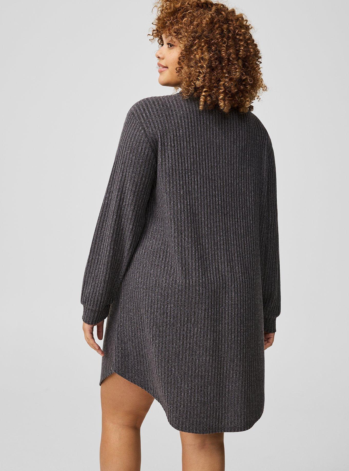 Super Soft Plush Henley Lounge Dress