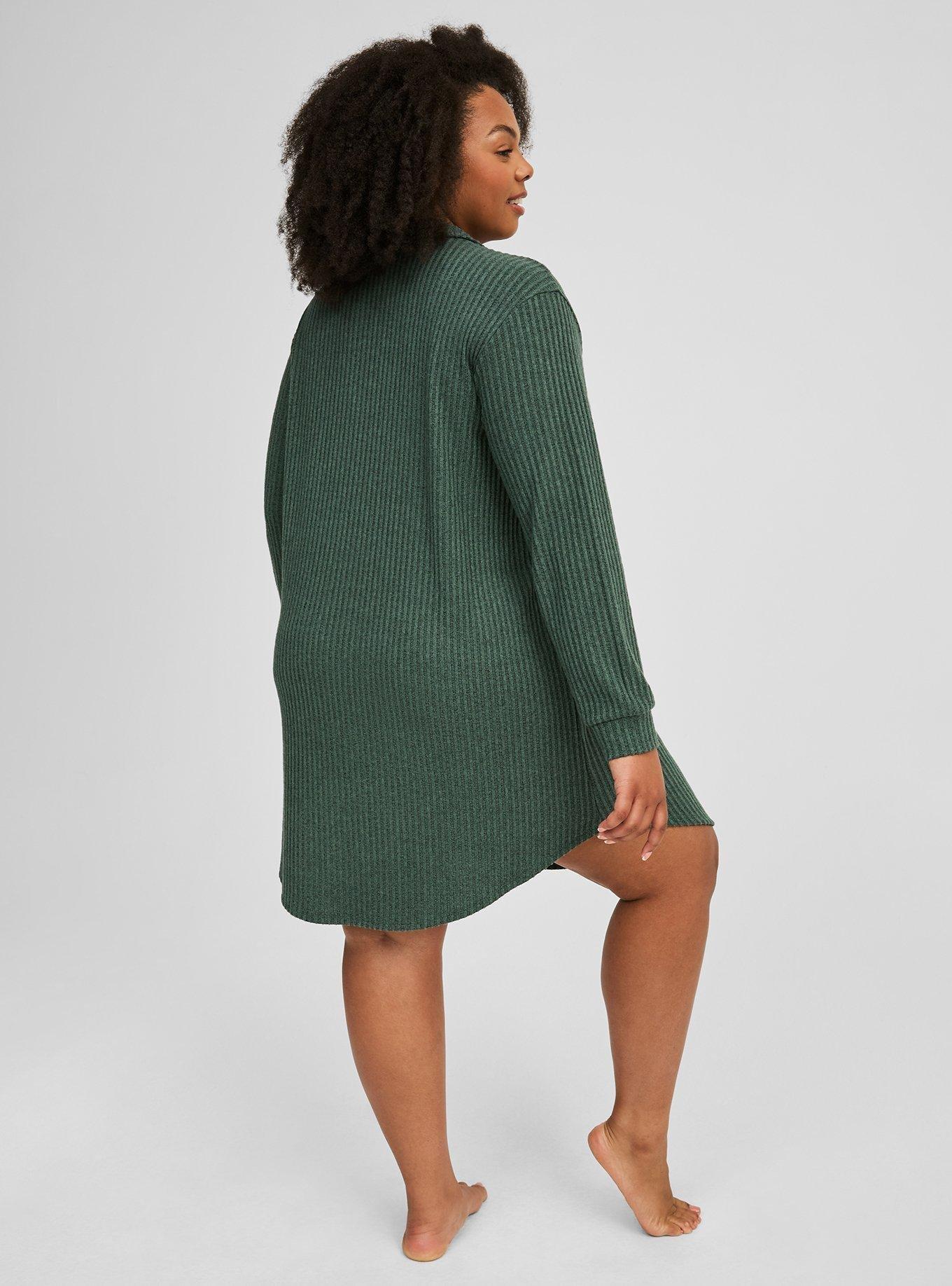 Super Soft Plush Henley Lounge Dress