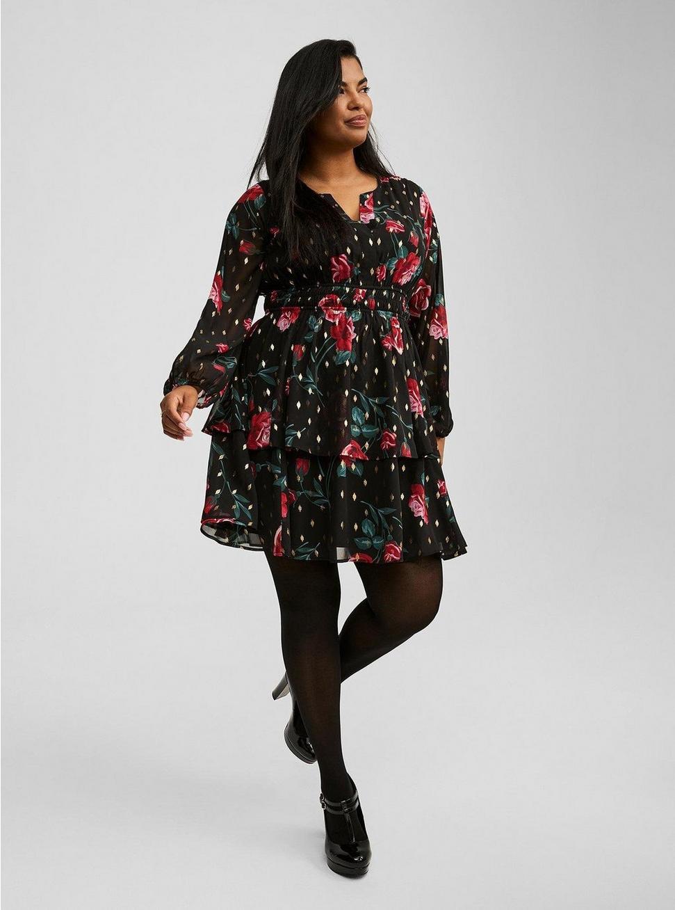 Plus Size - Mini Blouson Sleeve Skater Dress - Torrid Plus Size - Mini Blouson Sleeve Skater Dress - Torrid