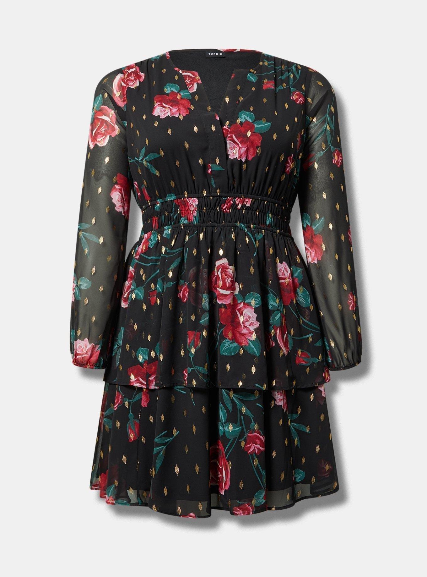 Plus Size - Mini Blouson Sleeve Skater Dress - Torrid Plus Size - Mini Blouson Sleeve Skater Dress - Torrid