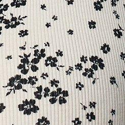 Ribbed Henley Varsity Long Sleeve Top, DUSTED DITSY FLORAL IVORY, swatch