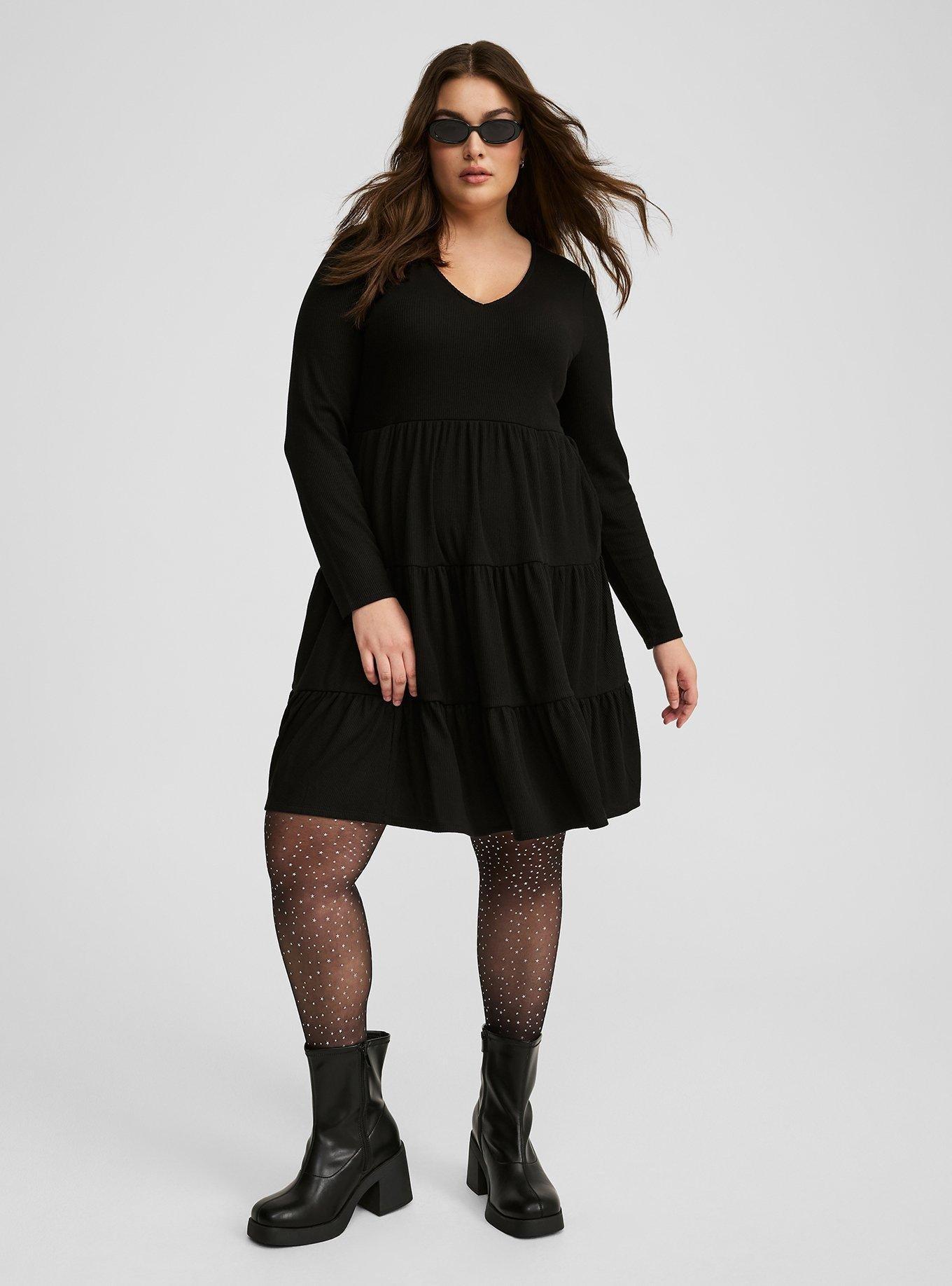 Tiered Waffle Knit Mini Dress