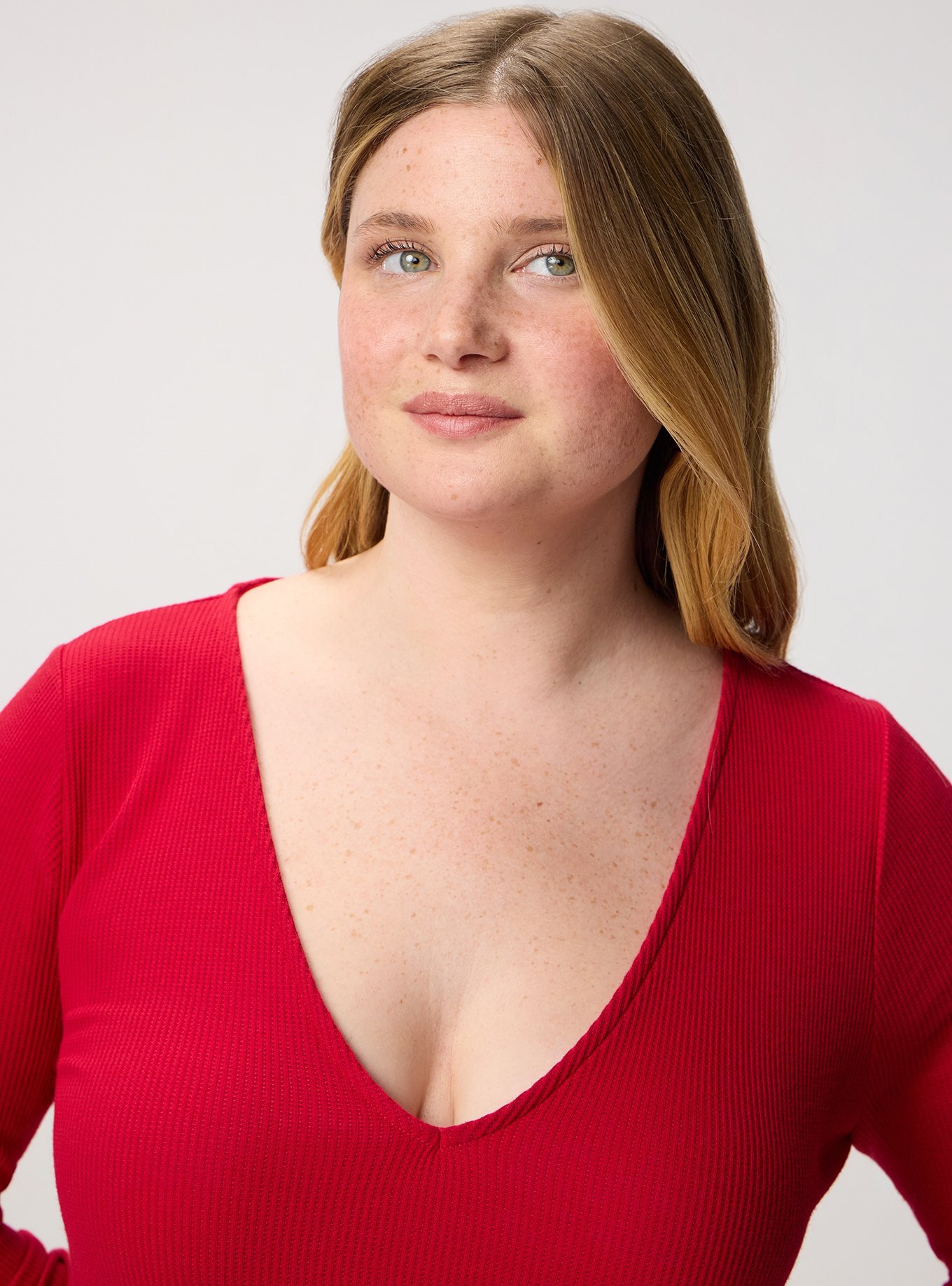 Plus Size Tiered Waffle Knit Mini Dress, JESTER RED, alternate