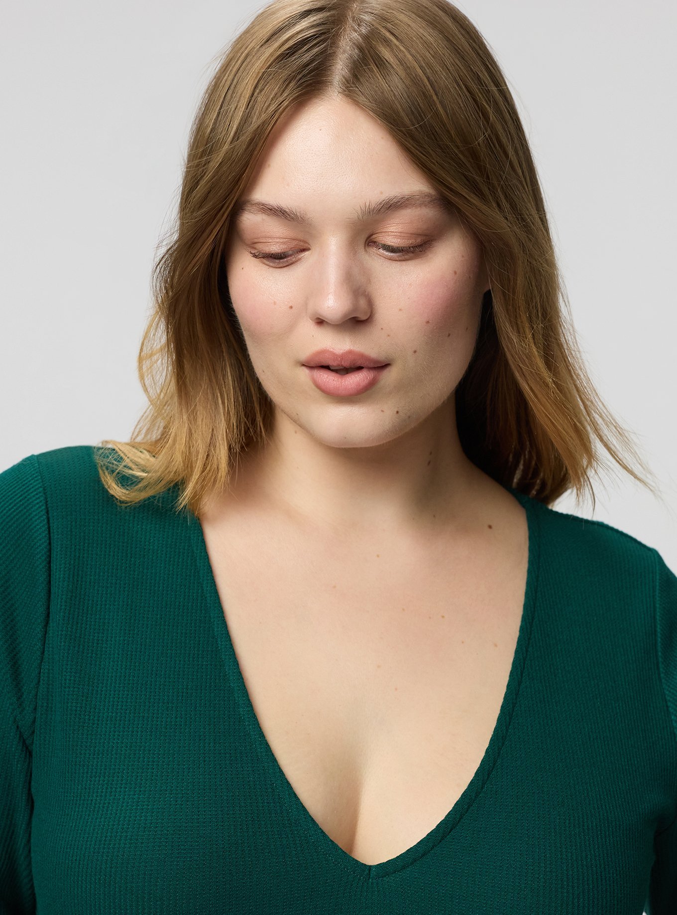 Plus Size Tiered Waffle Knit Mini Dress, BOTANICAL GARDEN, alternate