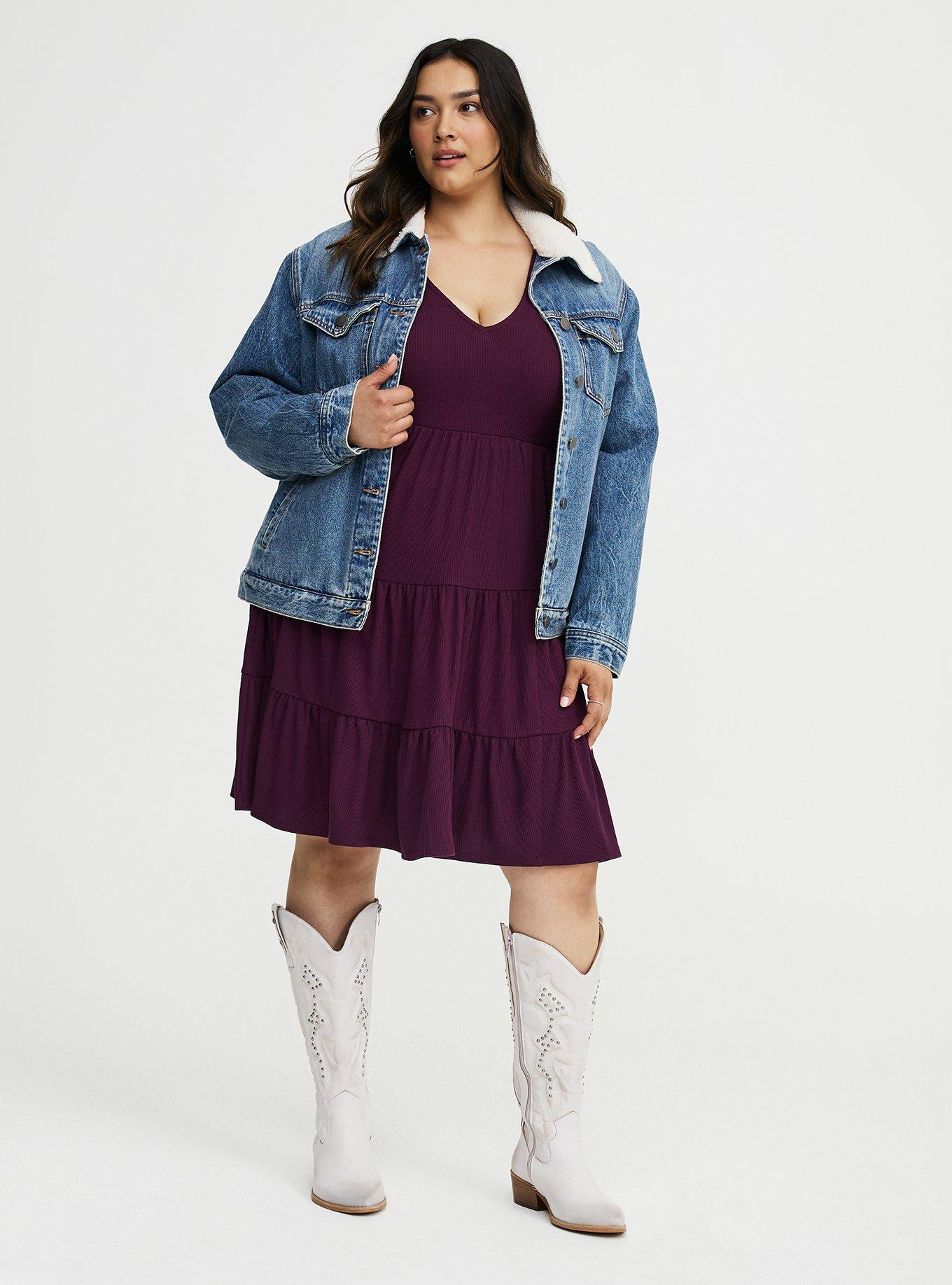 Tiered Waffle Knit Mini Dress