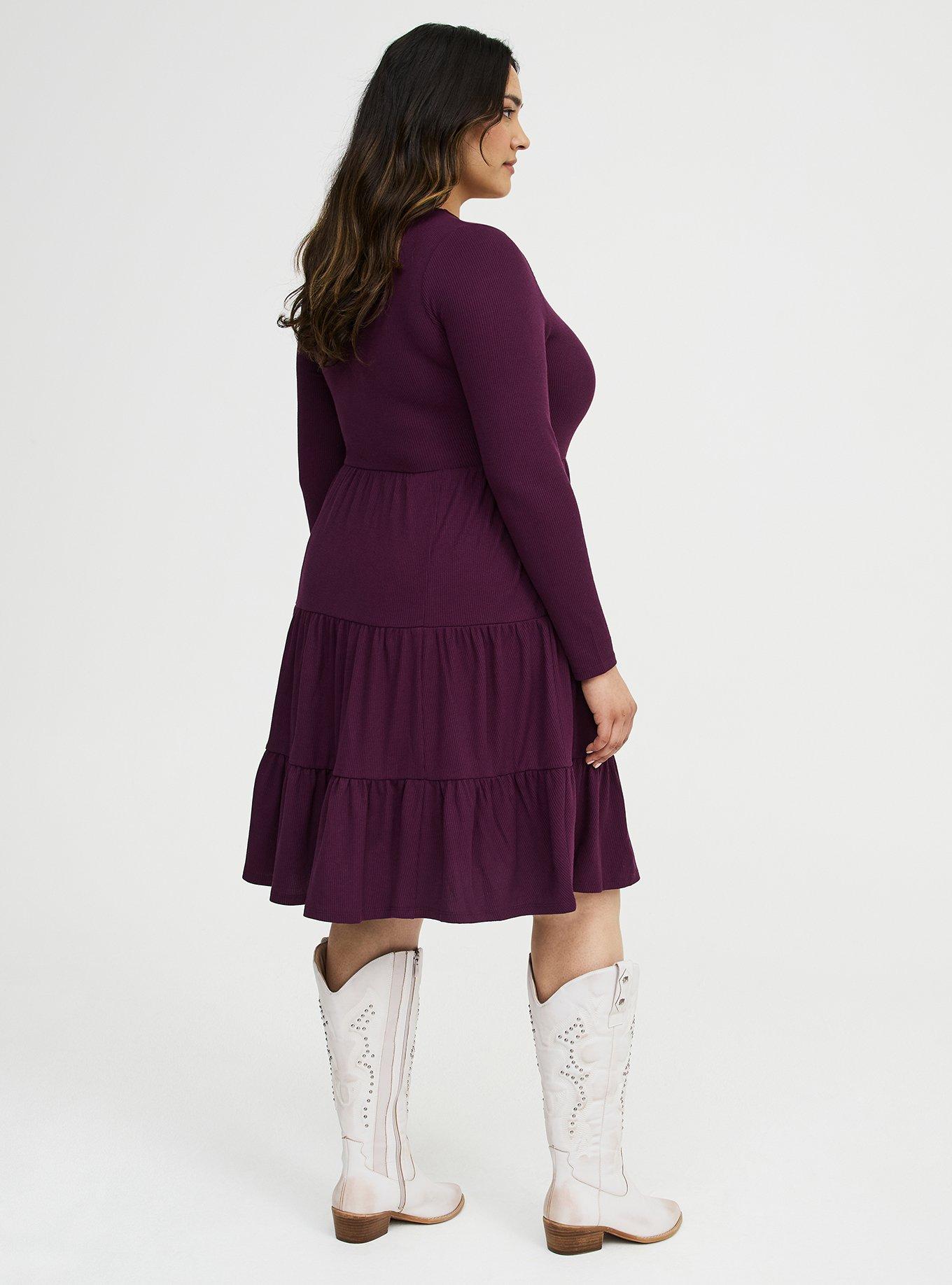 Tiered Waffle Knit Mini Dress