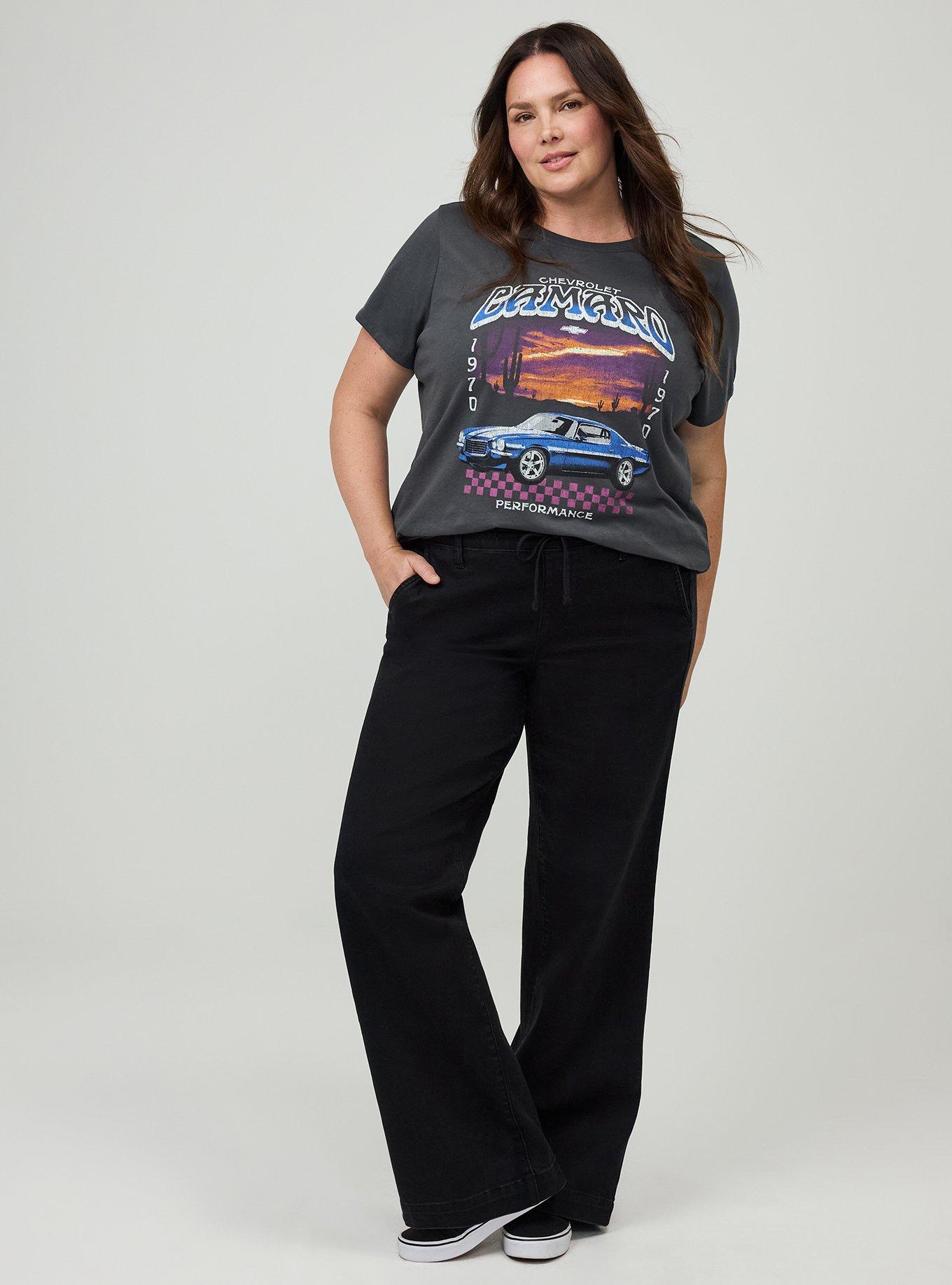 Plus Size Weekend Wide-Leg Mid-Rise Jean, BLACK, hi-res