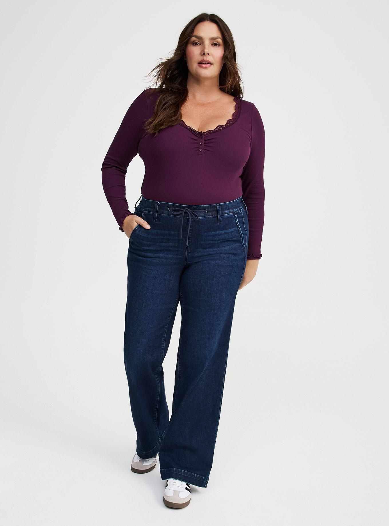 Plus Size - Weekend Wide Leg Mid-Rise Jean - Torrid
