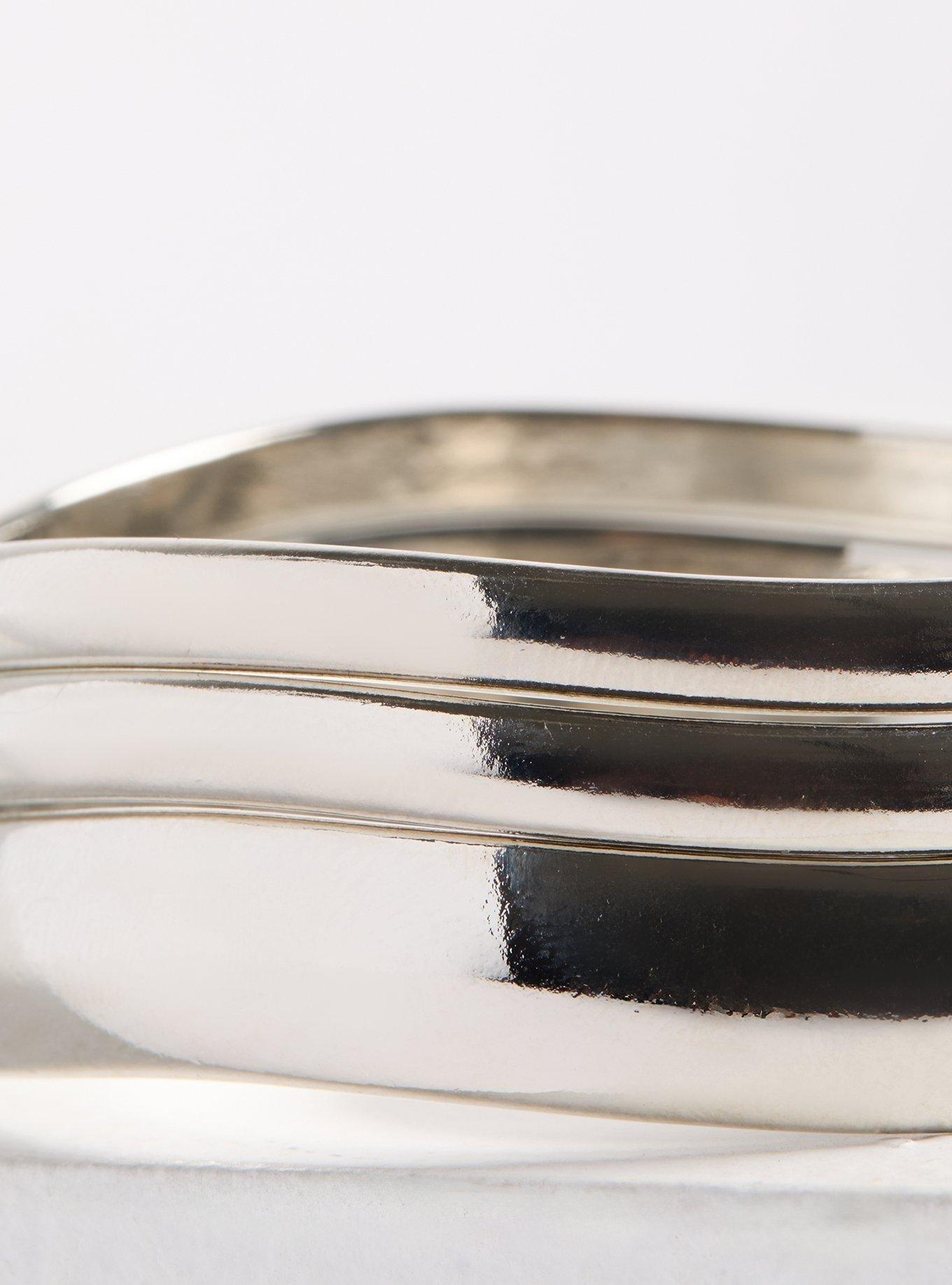 Plus size silver bangles sales
