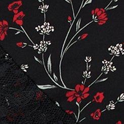 Microfiber & Lace High-Rise Brief Panty, LARA VINE FLORAL RICH BLACK, swatch