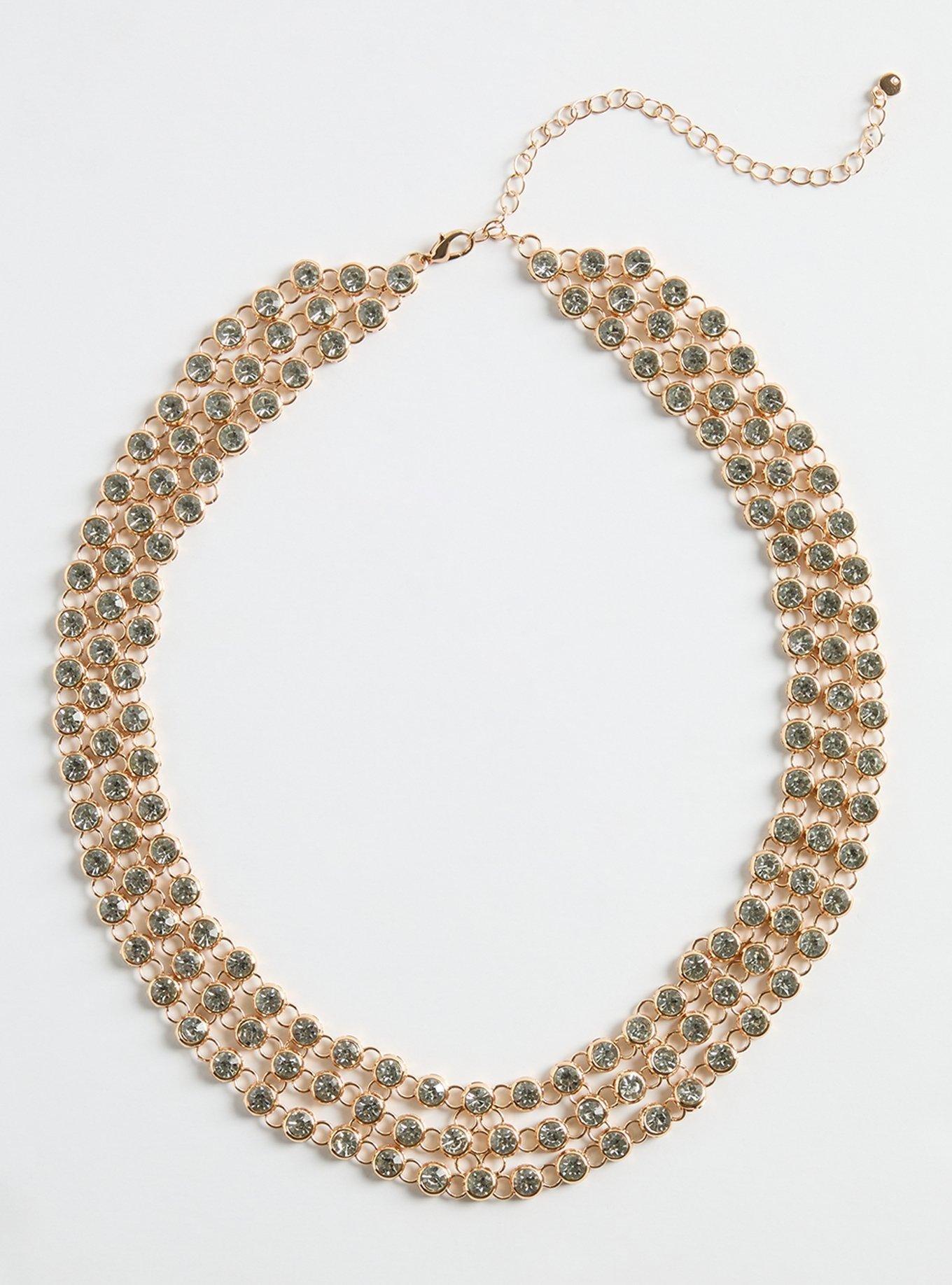 Plus Size Rhinestone Collar Statement Necklace Torrid