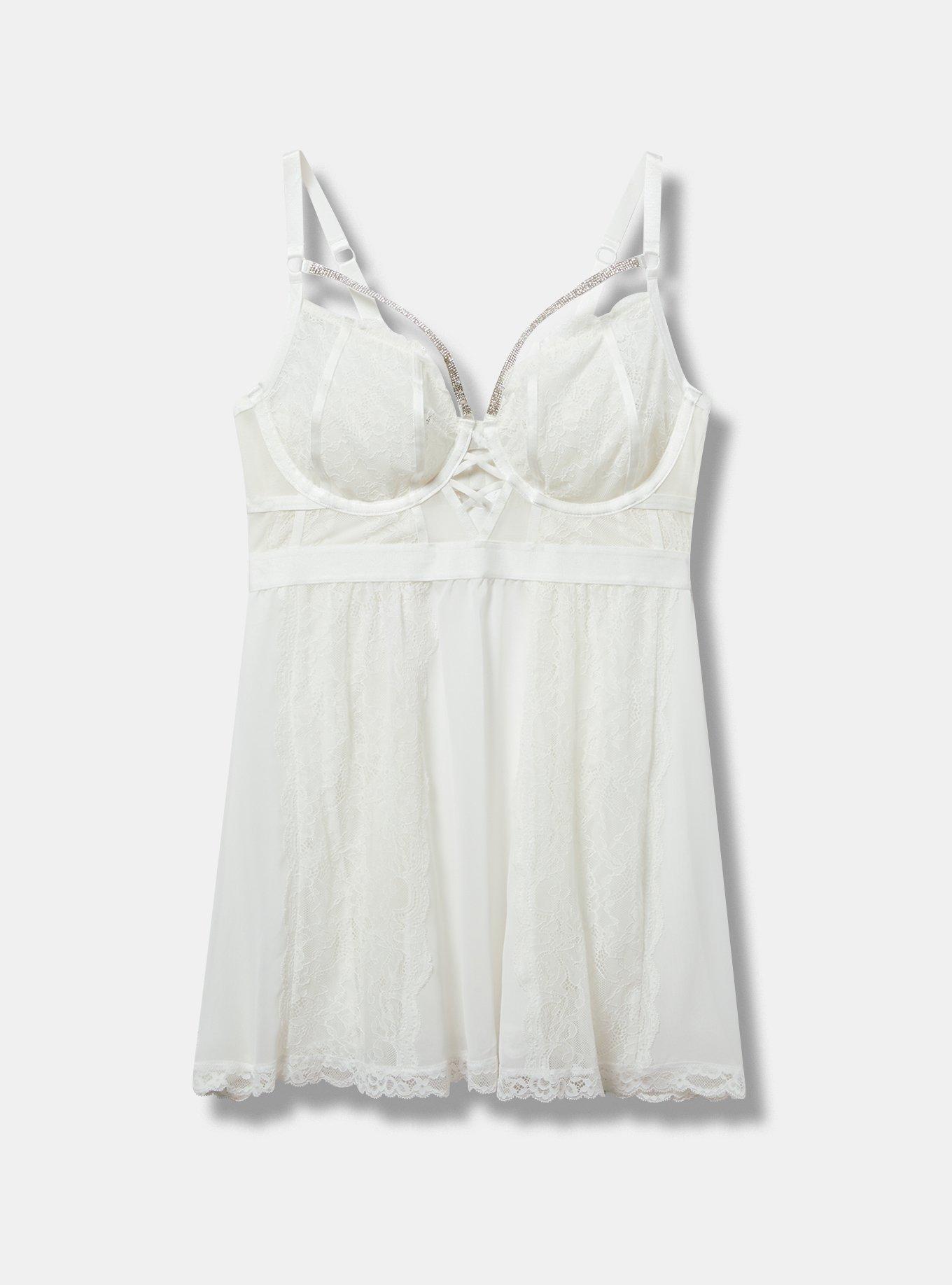 Diamante Lace Underwire Babydoll