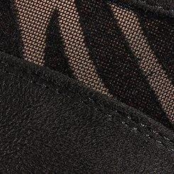 Plus Size Zebra Mesh Pointed Toe Flat (WW), BLACK, swatch
