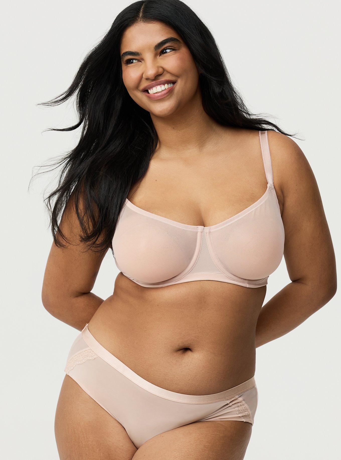 Balconette Unlined Mesh Bra, ROSE DUST, alternate
