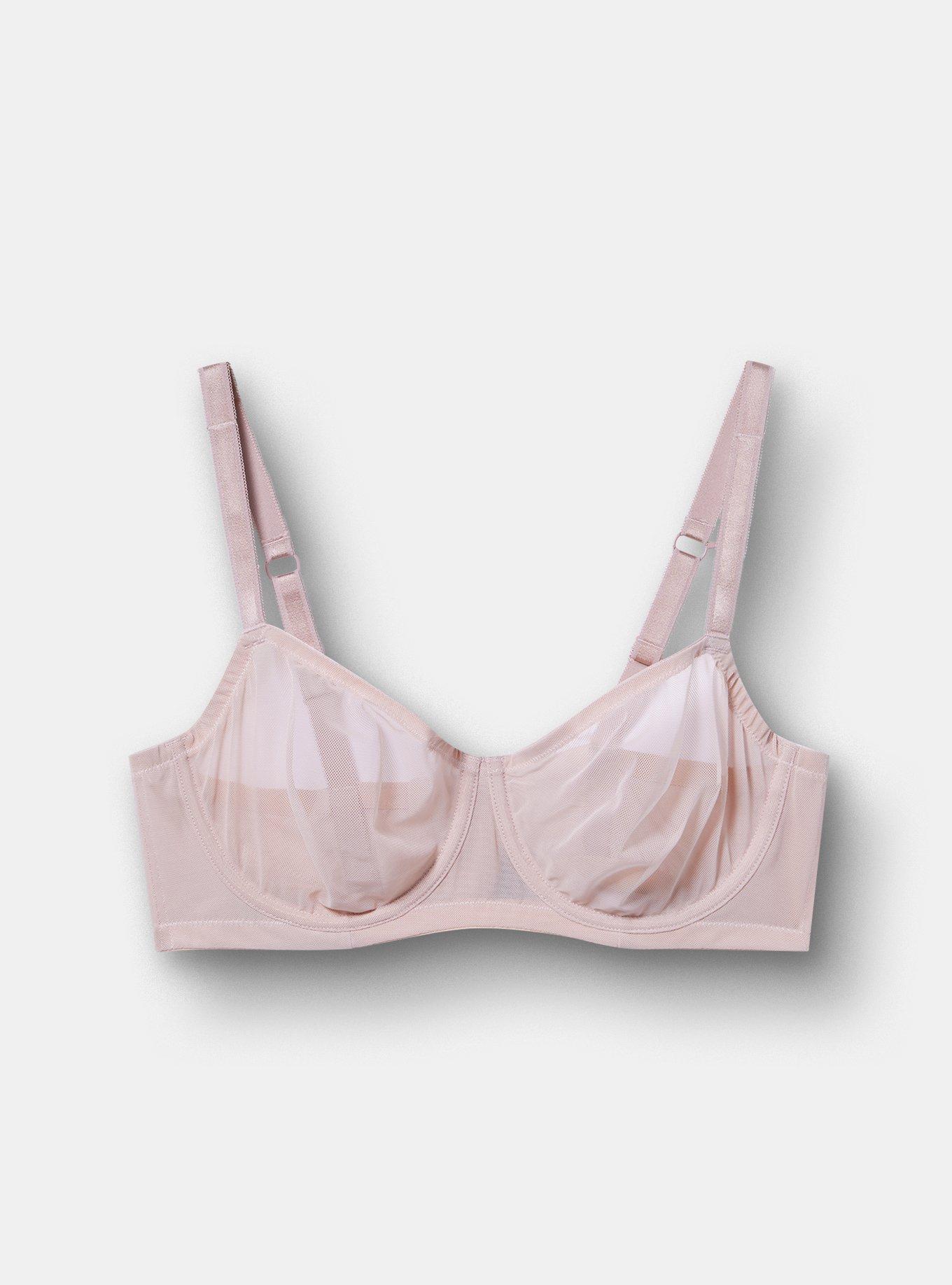 Balconette Unlined Mesh Bra, ROSE DUST, hi-res