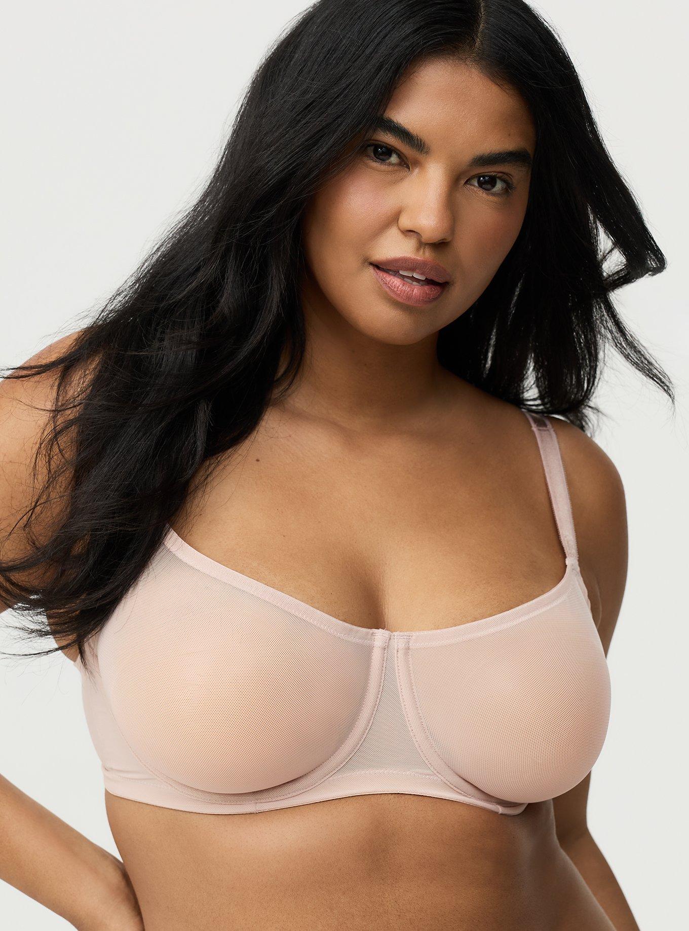 Plus Size Unlined Balconette Bra, ROSE DUST, hi-res