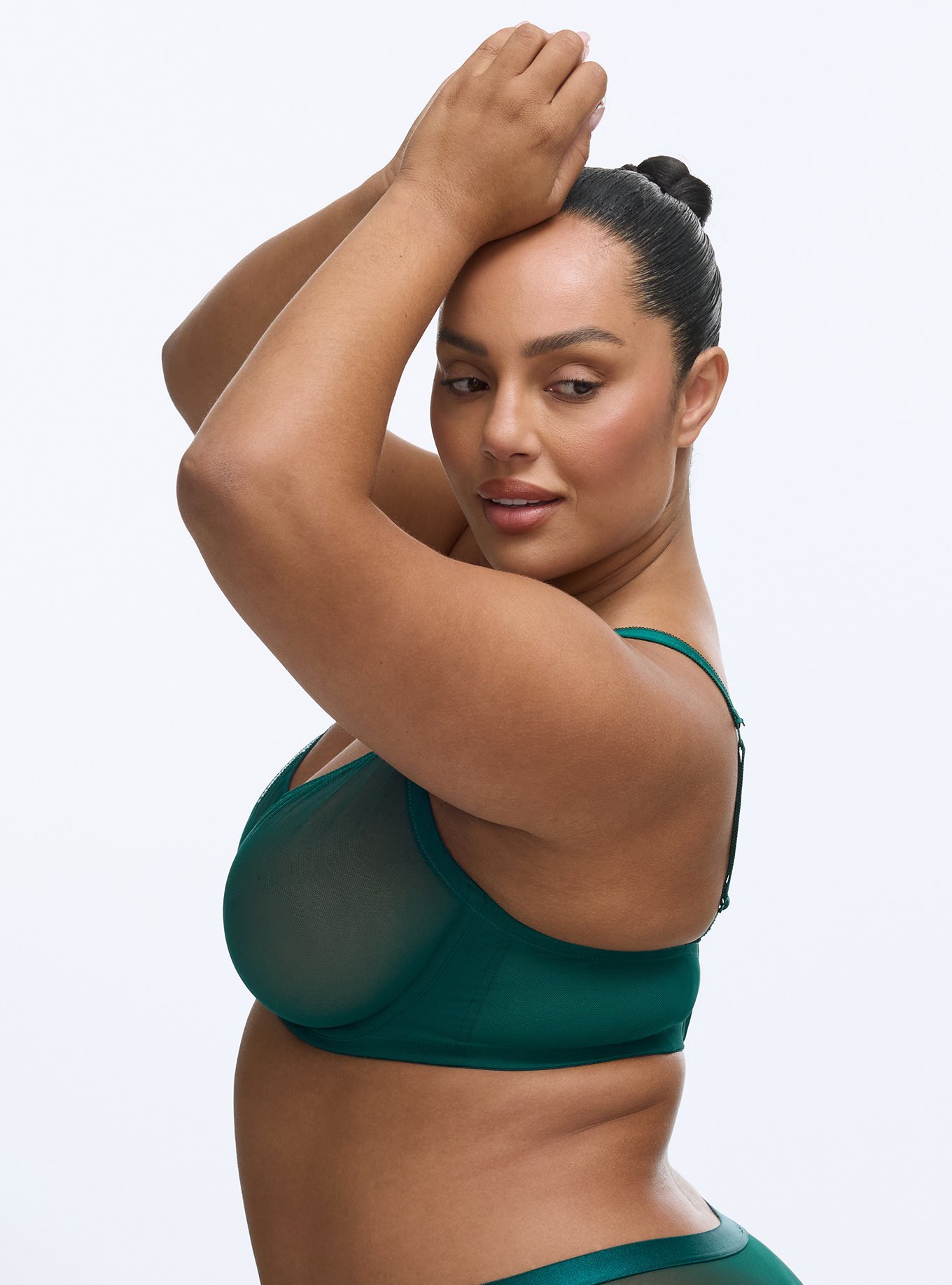 Balconette Unlined Mesh Bra, BOTANICAL GARDEN, alternate
