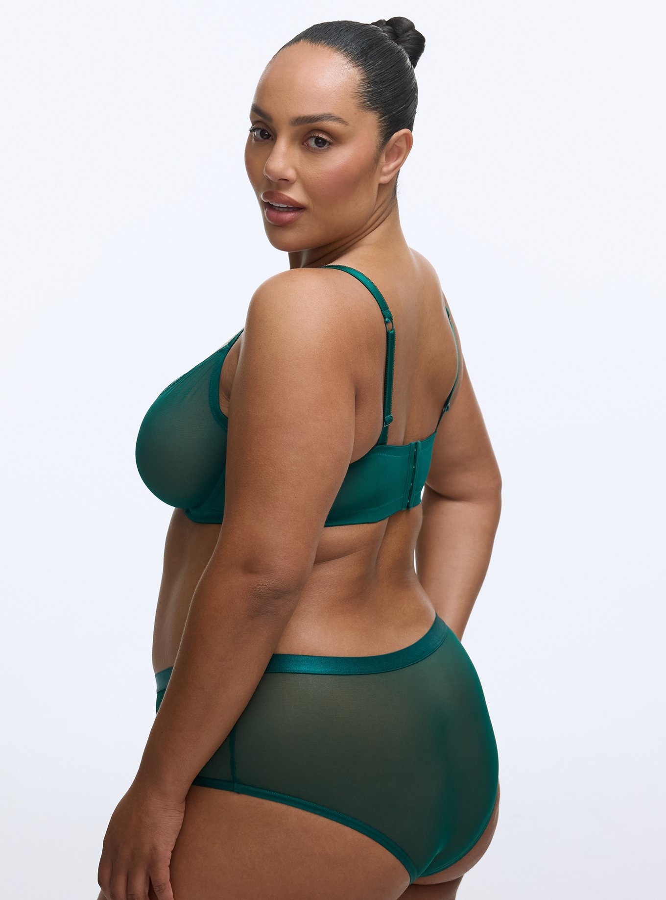 Balconette Unlined Mesh Bra, BOTANICAL GARDEN, alternate