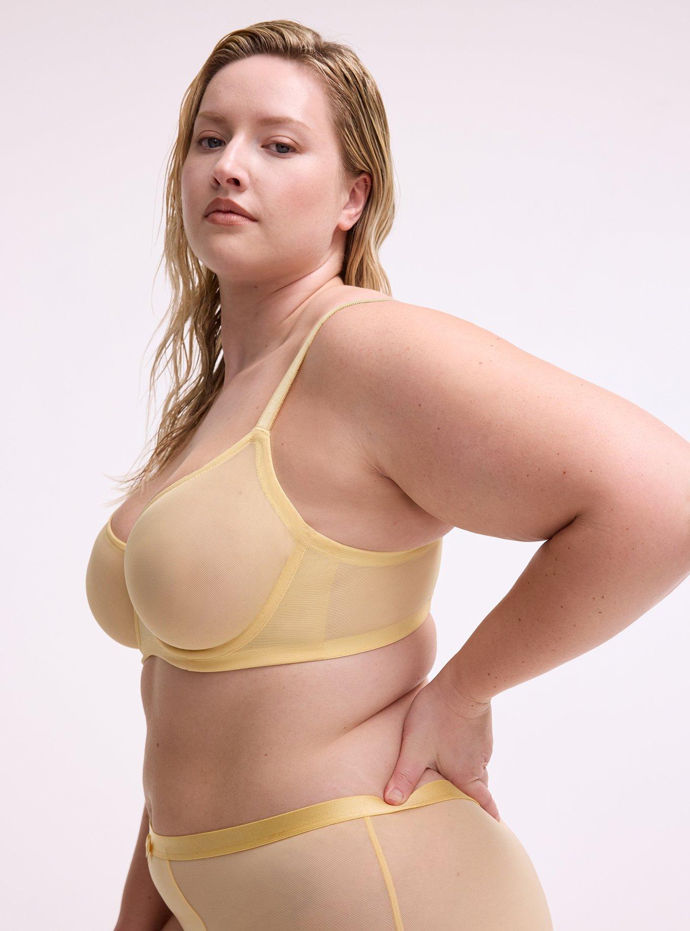 Balconette Unlined Mesh Bra, GOLDEN HAZE, alternate