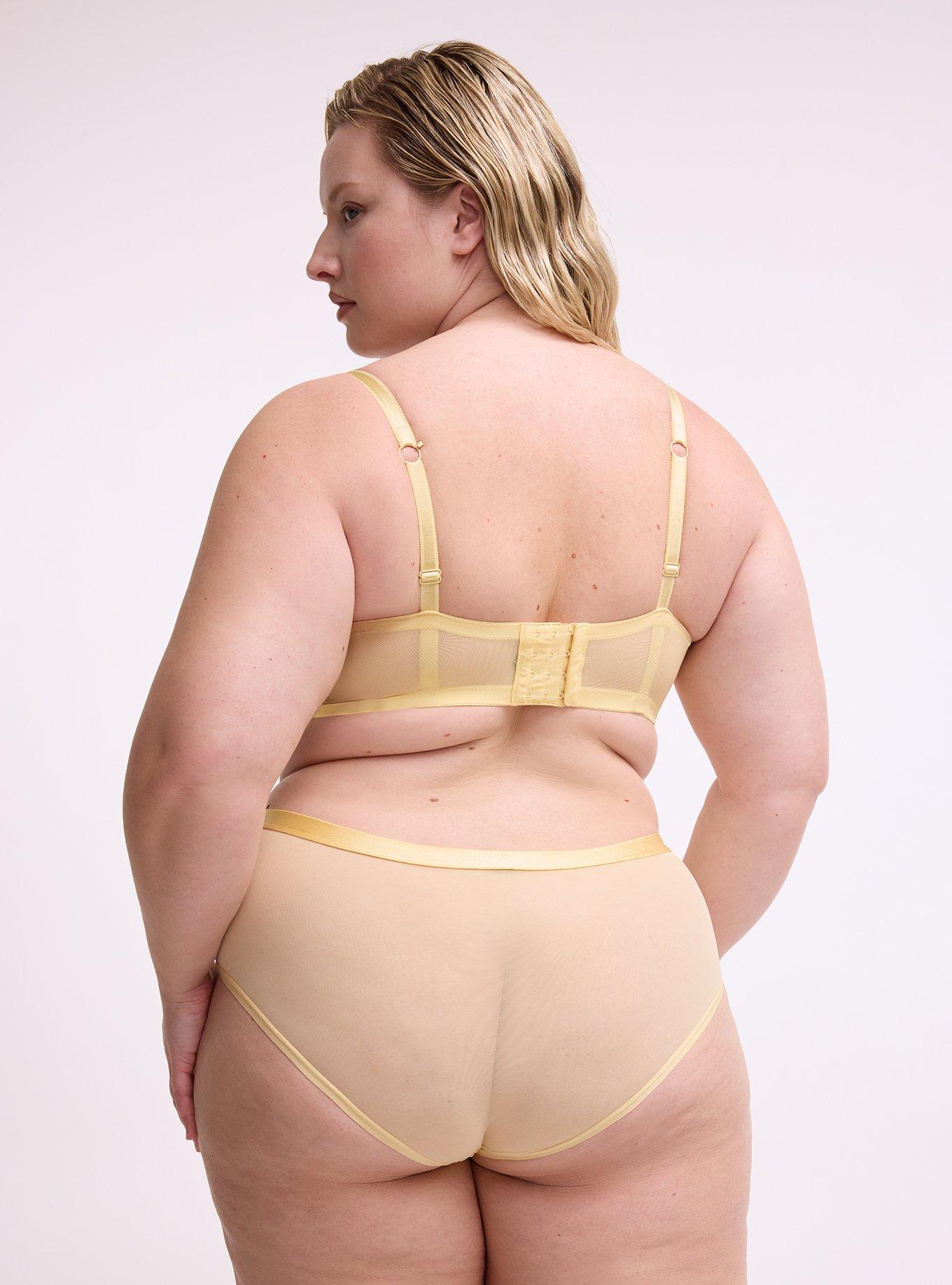 Balconette Unlined Mesh Bra, GOLDEN HAZE, alternate