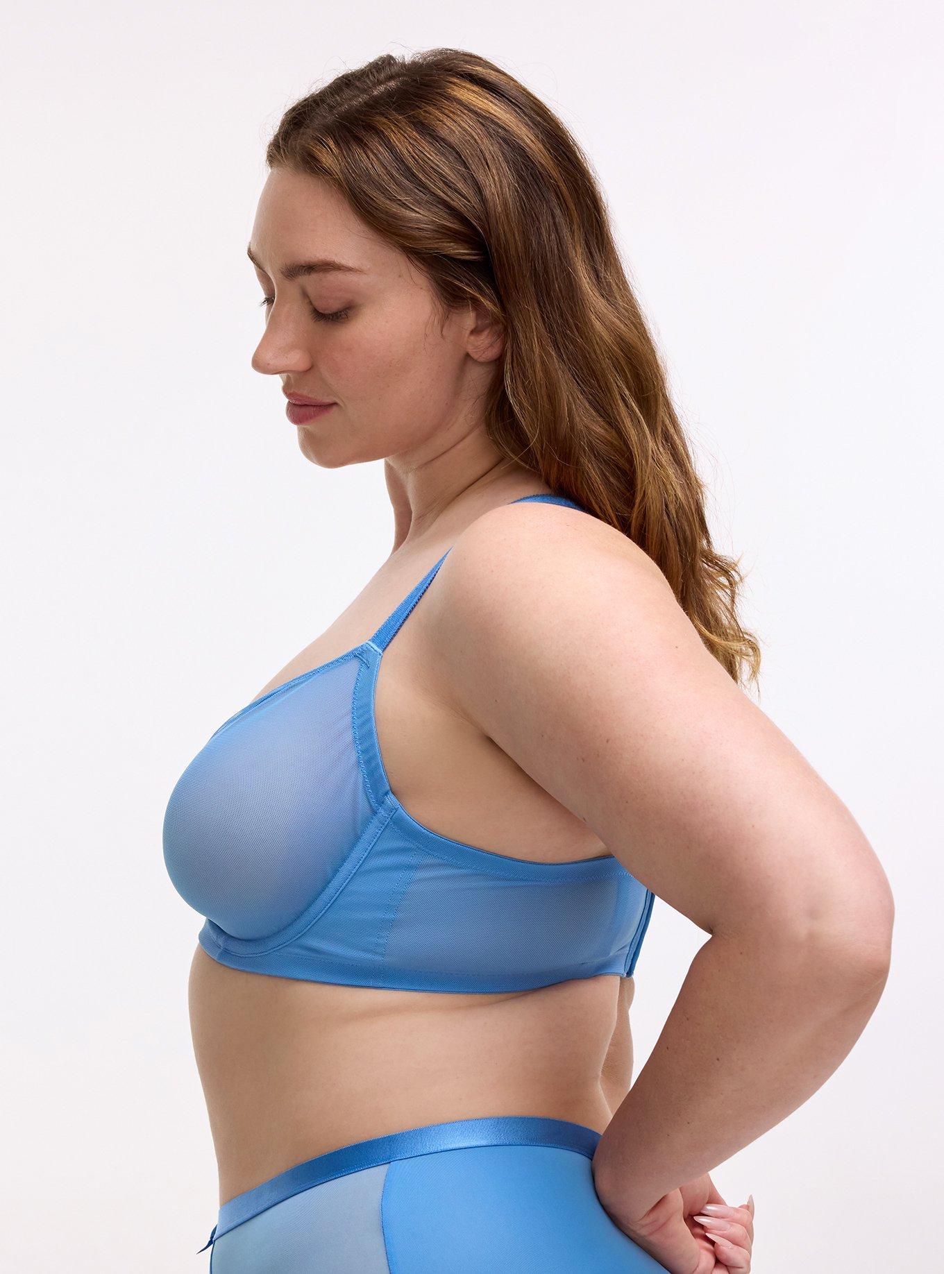 Unlined Balconette Mesh Straight Back Bra, REGATTA, alternate