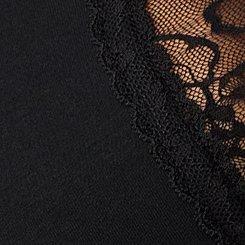 Plus Size Unlined Cotton Bralette, RICH BLACK, swatch