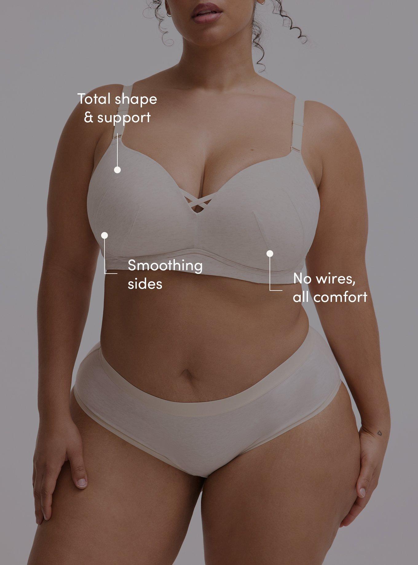 Wire-Free Push-Up Smooth Bra, OATMEAL HEATHER, alternate