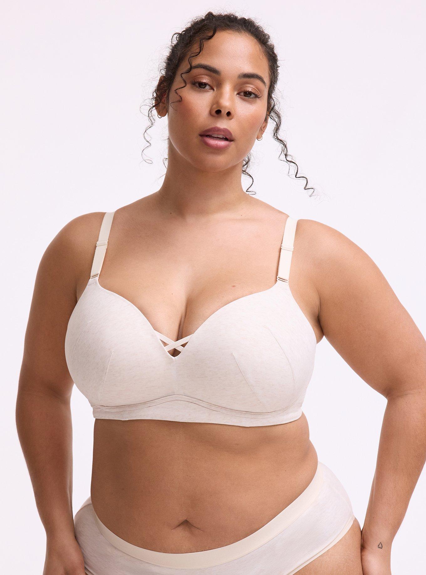 Wire-Free Push-Up Smooth Bra, OATMEAL HEATHER, hi-res