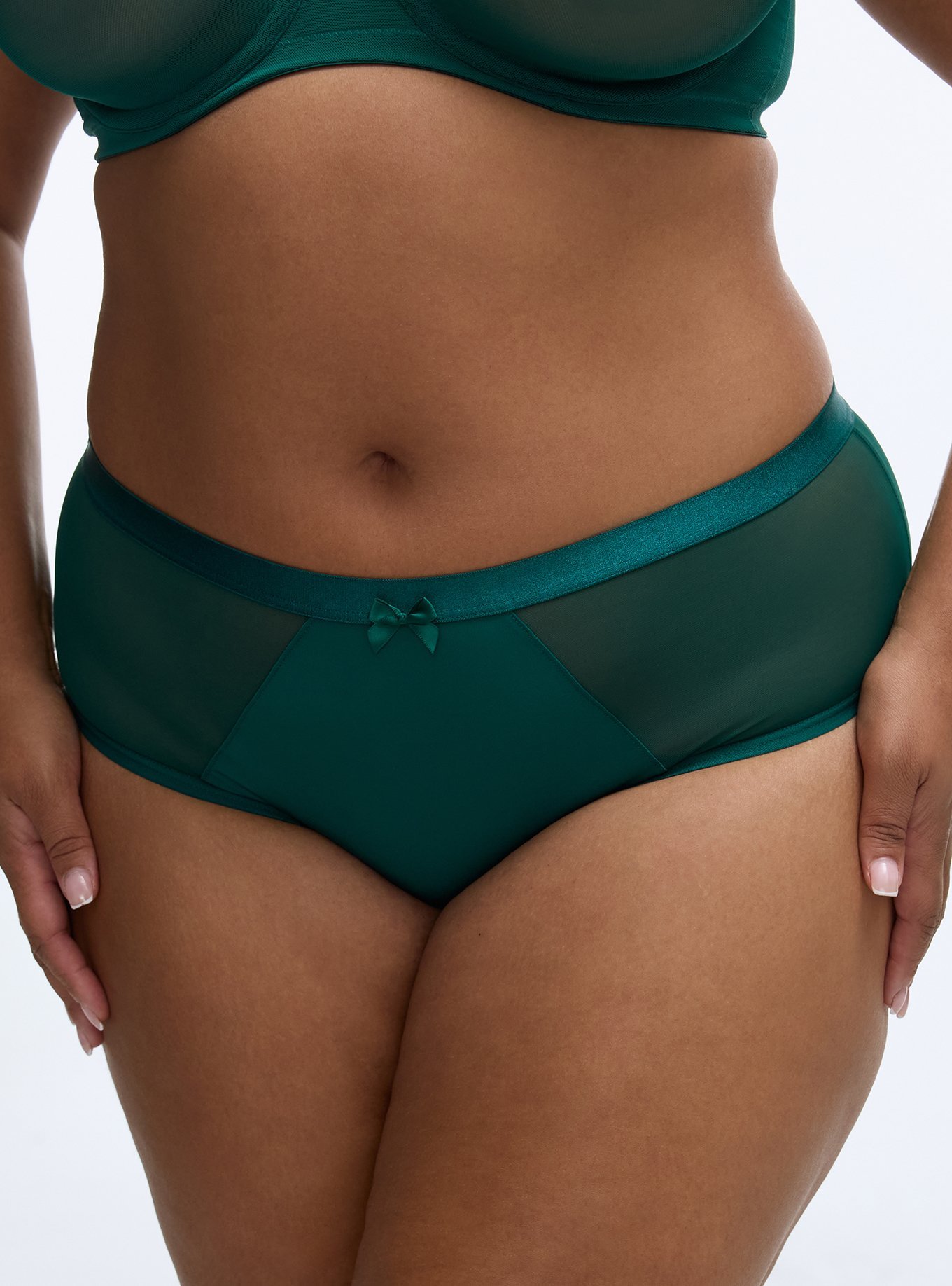 Micro & Mesh Mid-Rise Cheeky Panty, BOTANICAL GARDEN, alternate