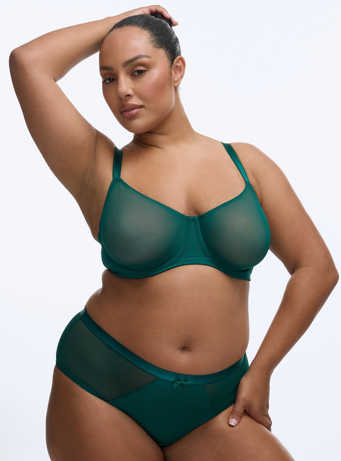 Micro & Mesh Mid-Rise Cheeky Panty, BOTANICAL GARDEN, hi-res