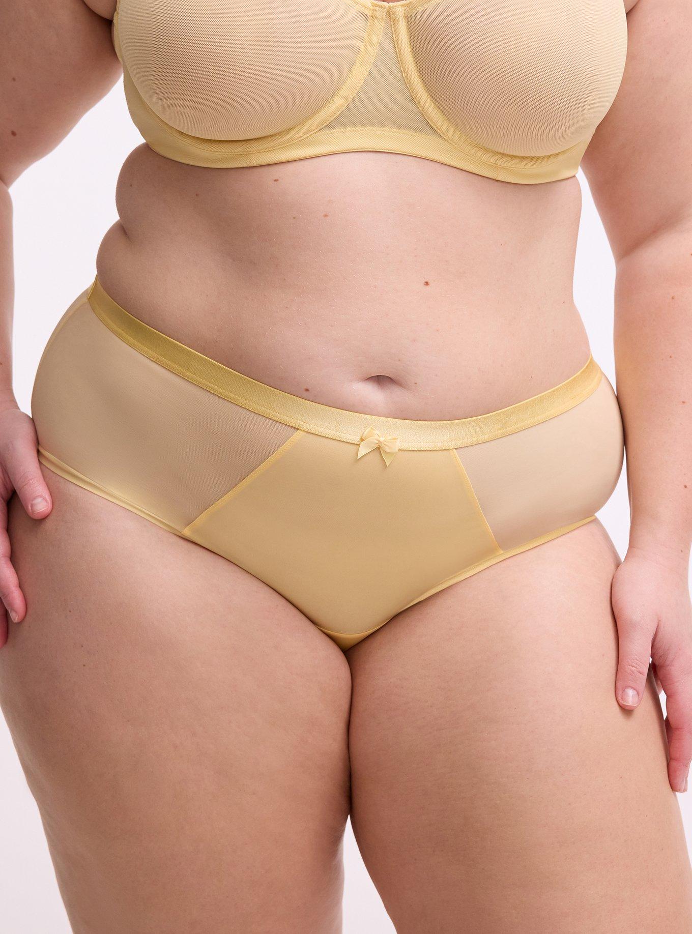 Micro & Mesh Mid-Rise Cheeky Panty, GOLDEN HAZE, alternate
